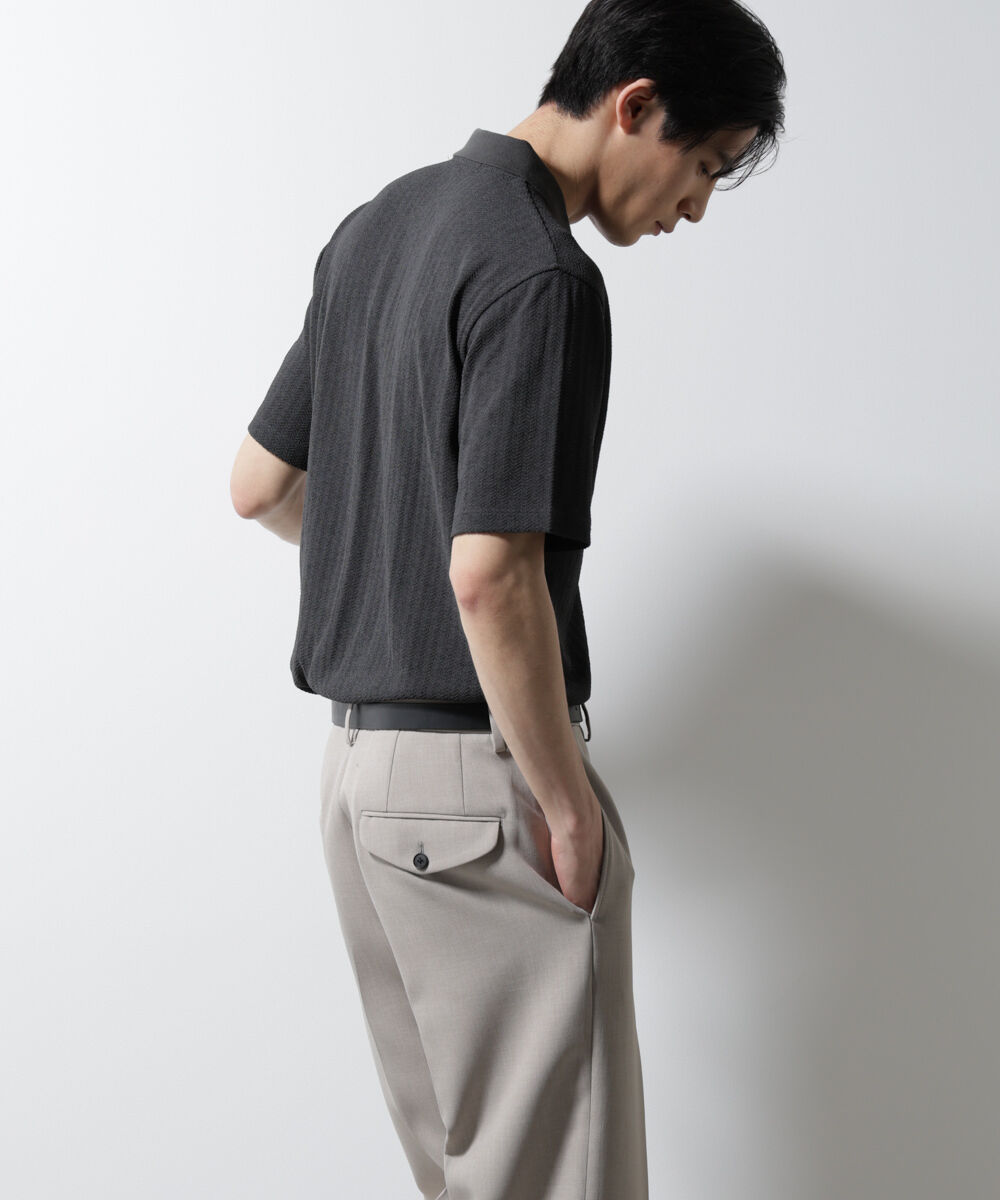 nano･universe「｢Damerino｣ヘリンボンポロシャツ/防シワ・吸水速乾・UVカット」|Tシャツ・カットソー|