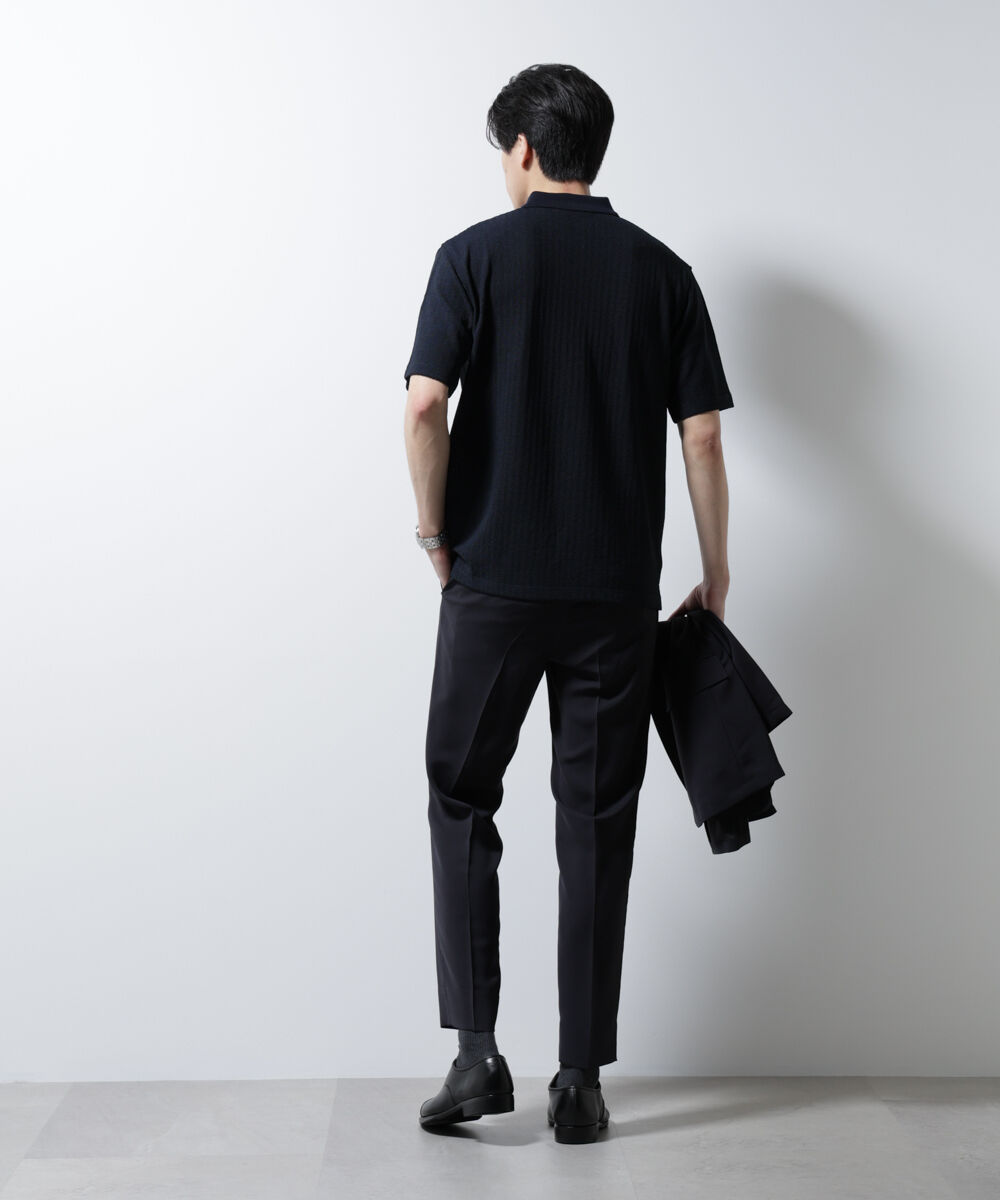 nano･universe「｢Damerino｣ヘリンボンポロシャツ/防シワ・吸水速乾・UVカット」|Tシャツ・カットソー|