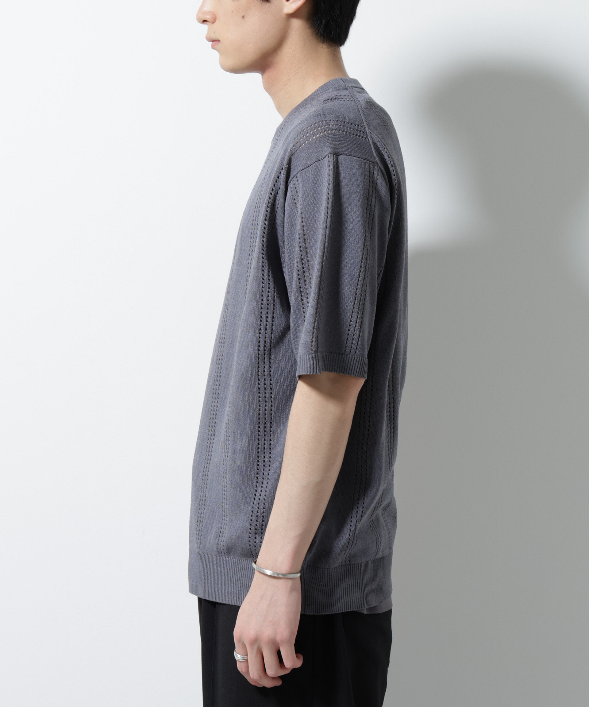 nano･universe「アイレットニット 半袖」|ニット・セーター|