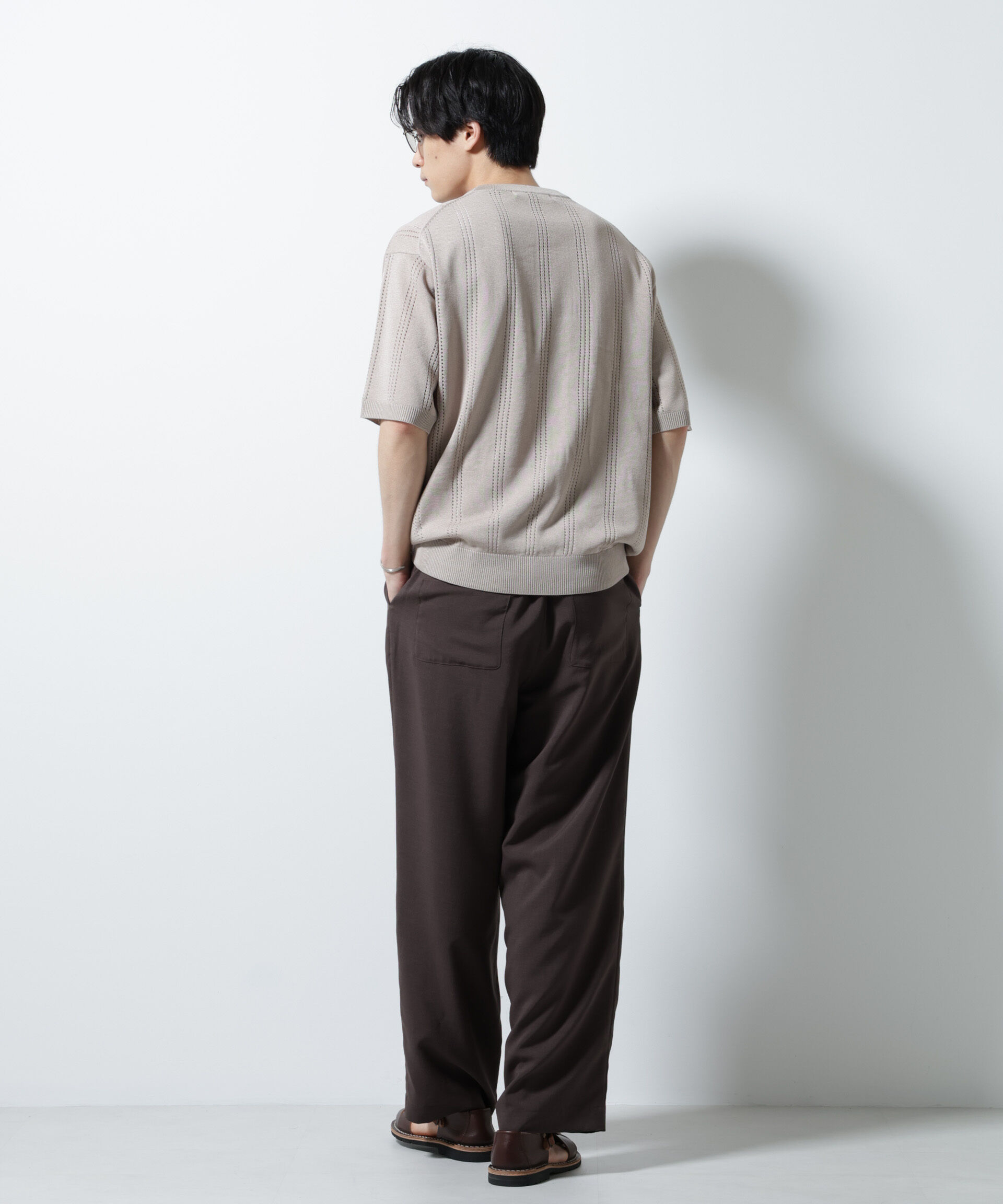 nano･universe「アイレットニット 半袖」|ニット・セーター|