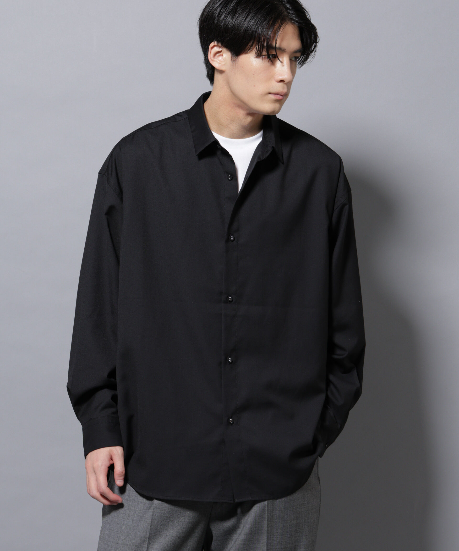 nano･universe「ビッグドレープシャツ 長袖」|シャツ・ブラウス|