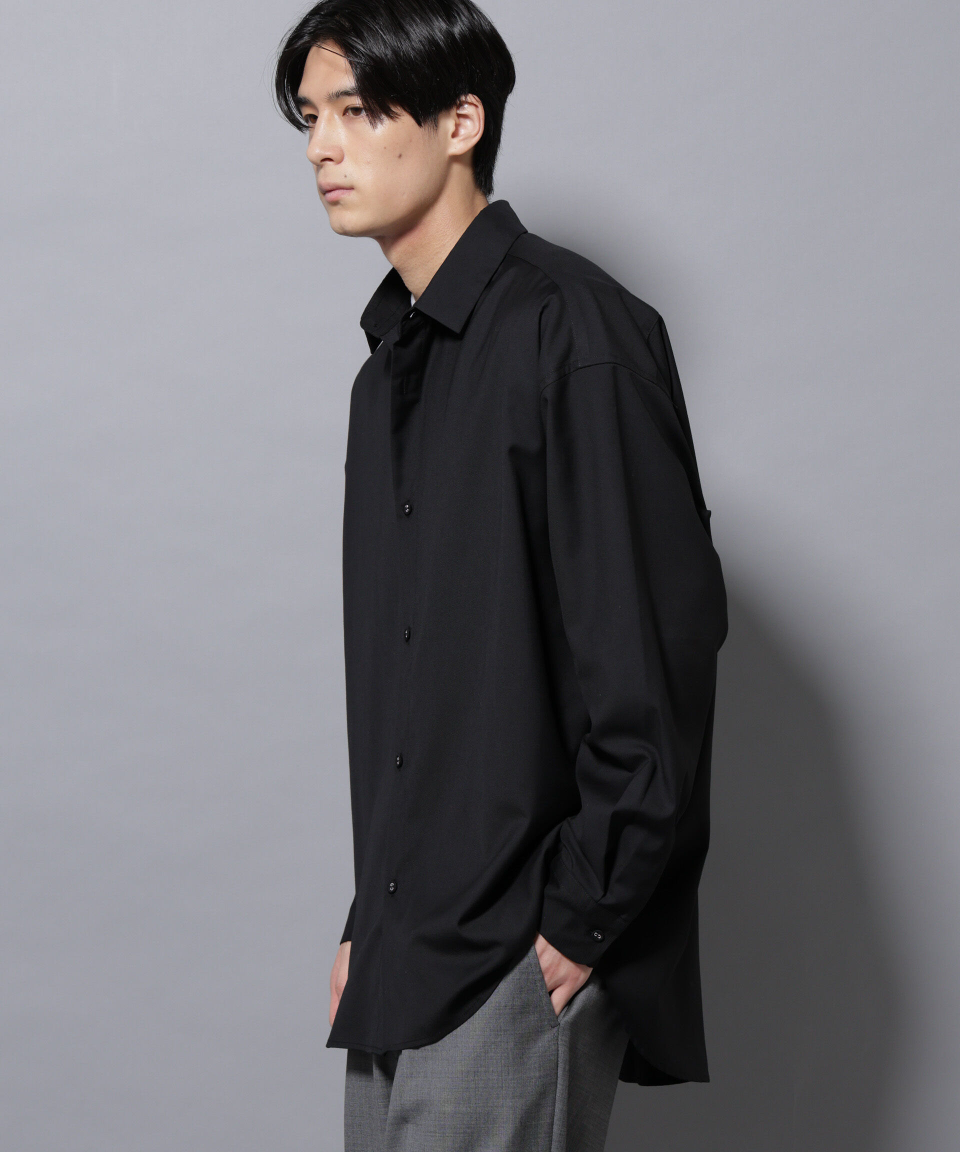 nano･universe「ビッグドレープシャツ 長袖」|シャツ・ブラウス|