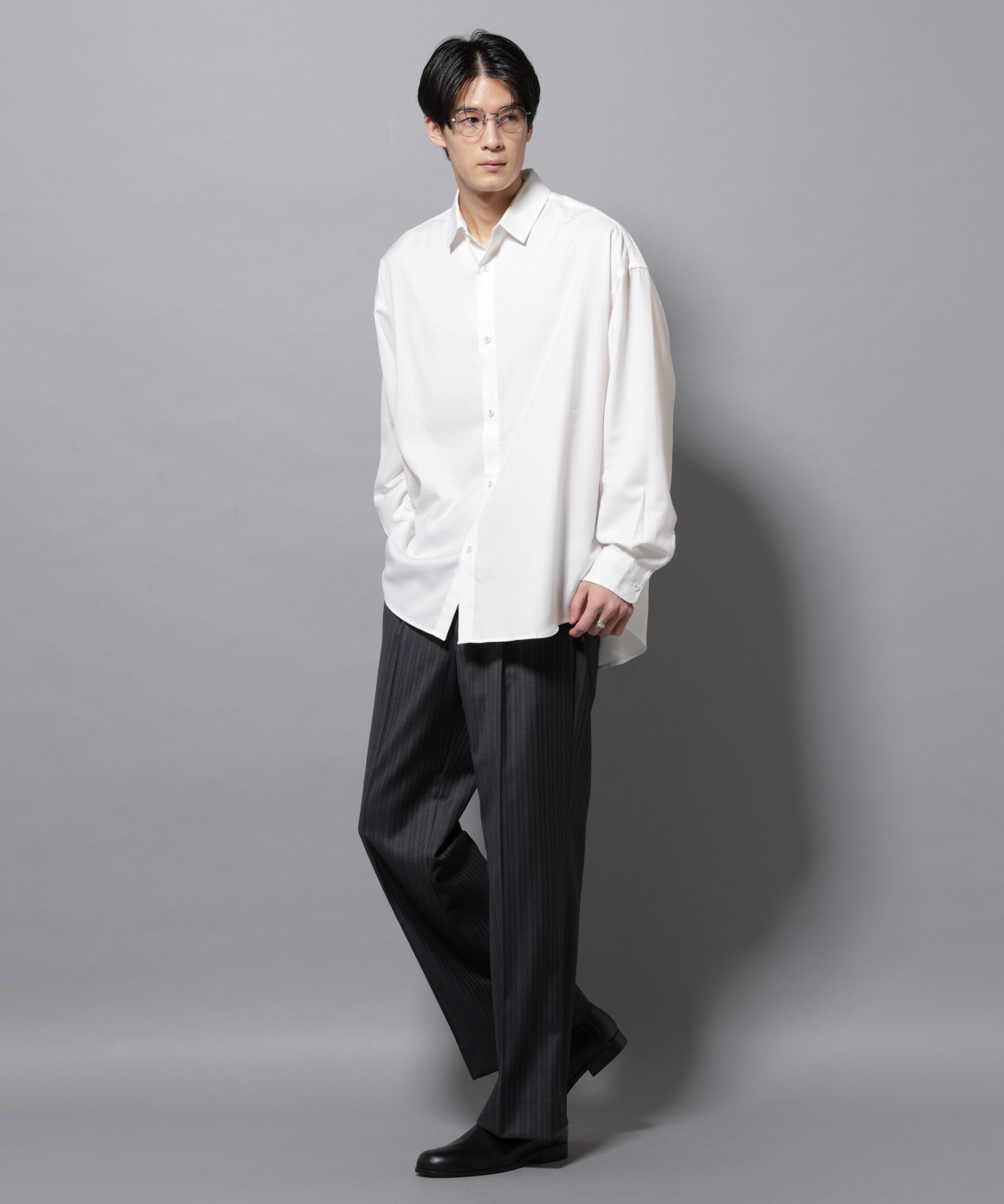 nano･universe「ビッグドレープシャツ 長袖」|シャツ・ブラウス|