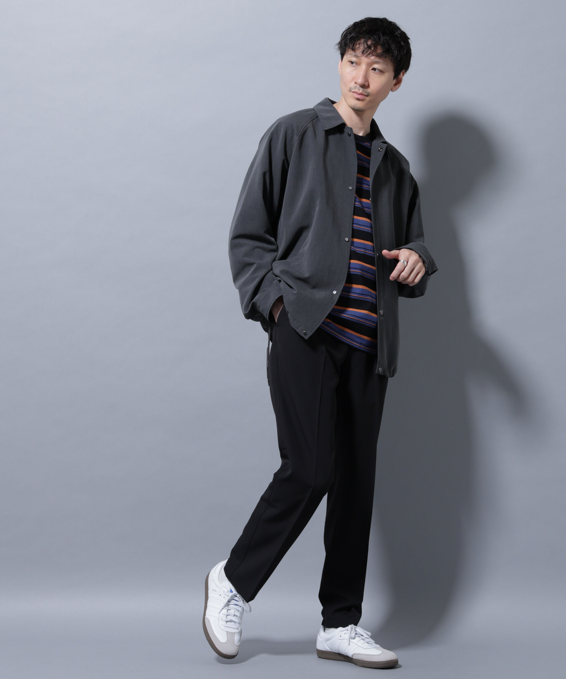 nano･universe「イタリアンドットリラックスコーチジャケット」|ブルゾン・スタジャン|