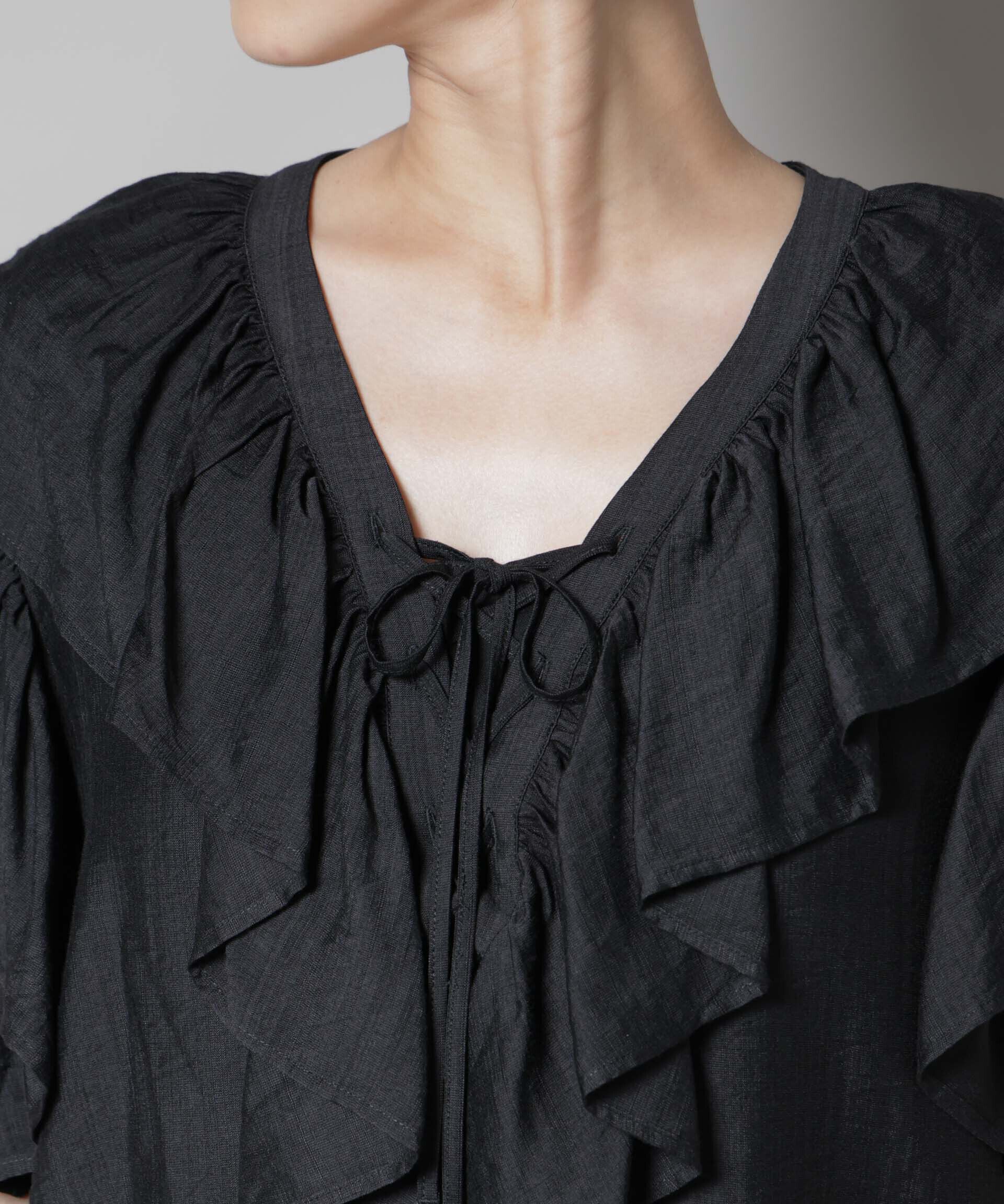 nano･universe「フリルディティールフロントレースアップブラウス」|シャツ・ブラウス|