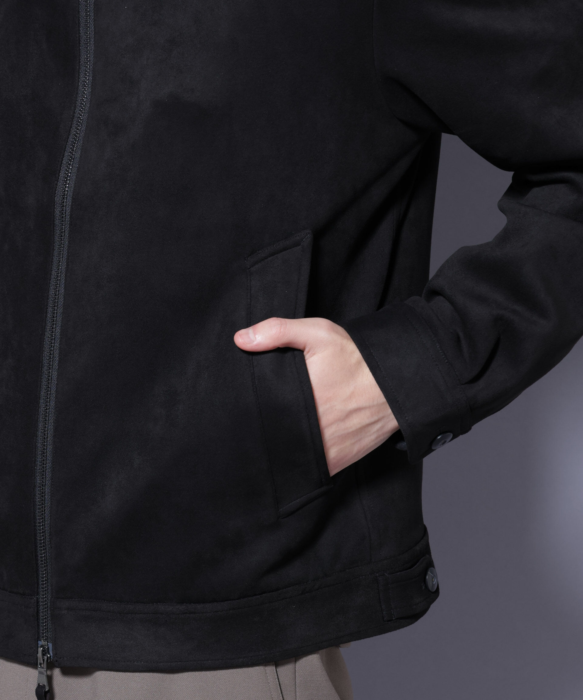 nano･universe「フェイクスエードブルゾン」|ブルゾン・スタジャン|