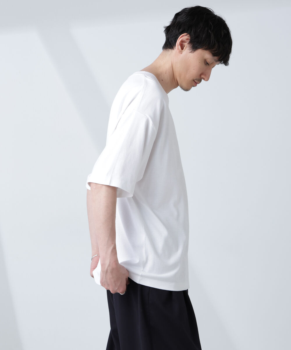 nano･universe「WEB限定/Anti Soaked(R)  汗染み防止 クルーネック ビッグシルエットTシャツ」|Tシャツ・カットソー|