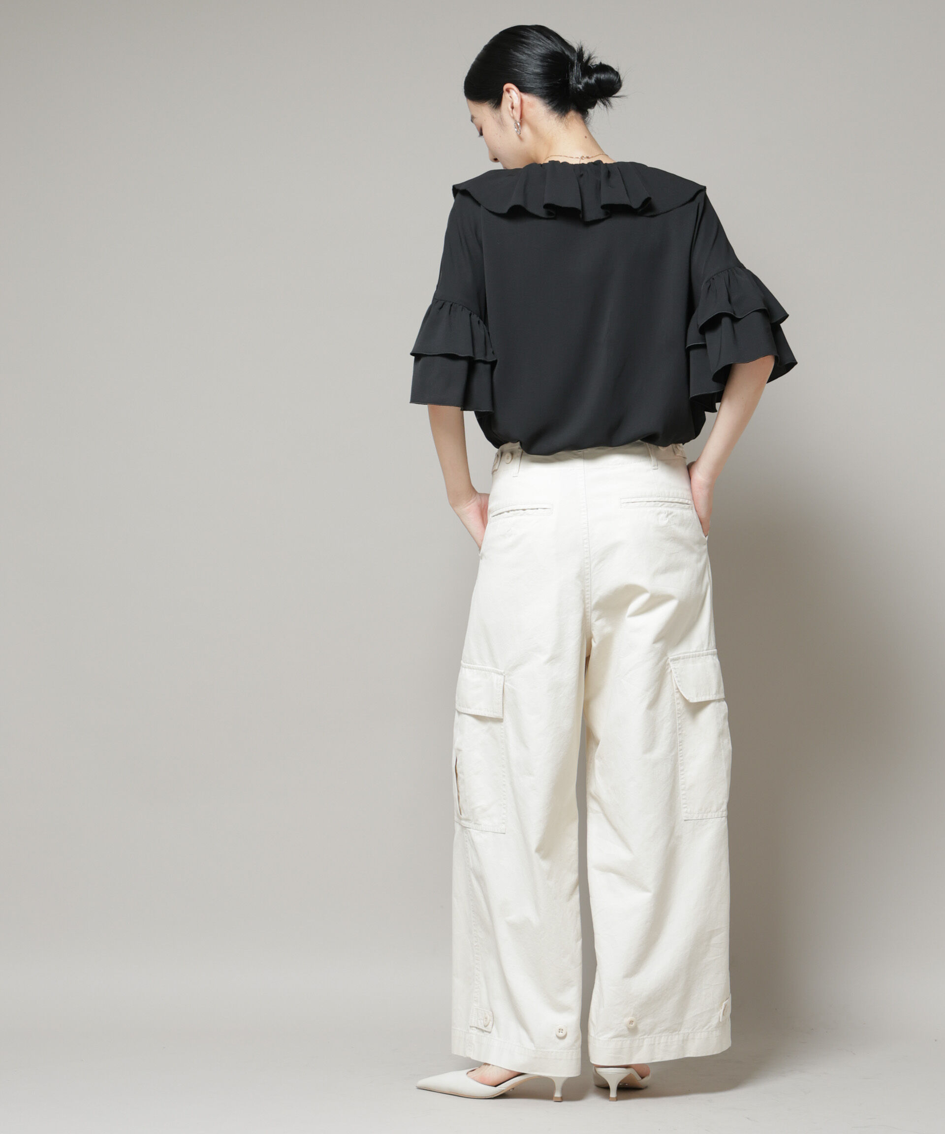 nano･universe「サイドポケットワイドチノパンツ」|チノ|