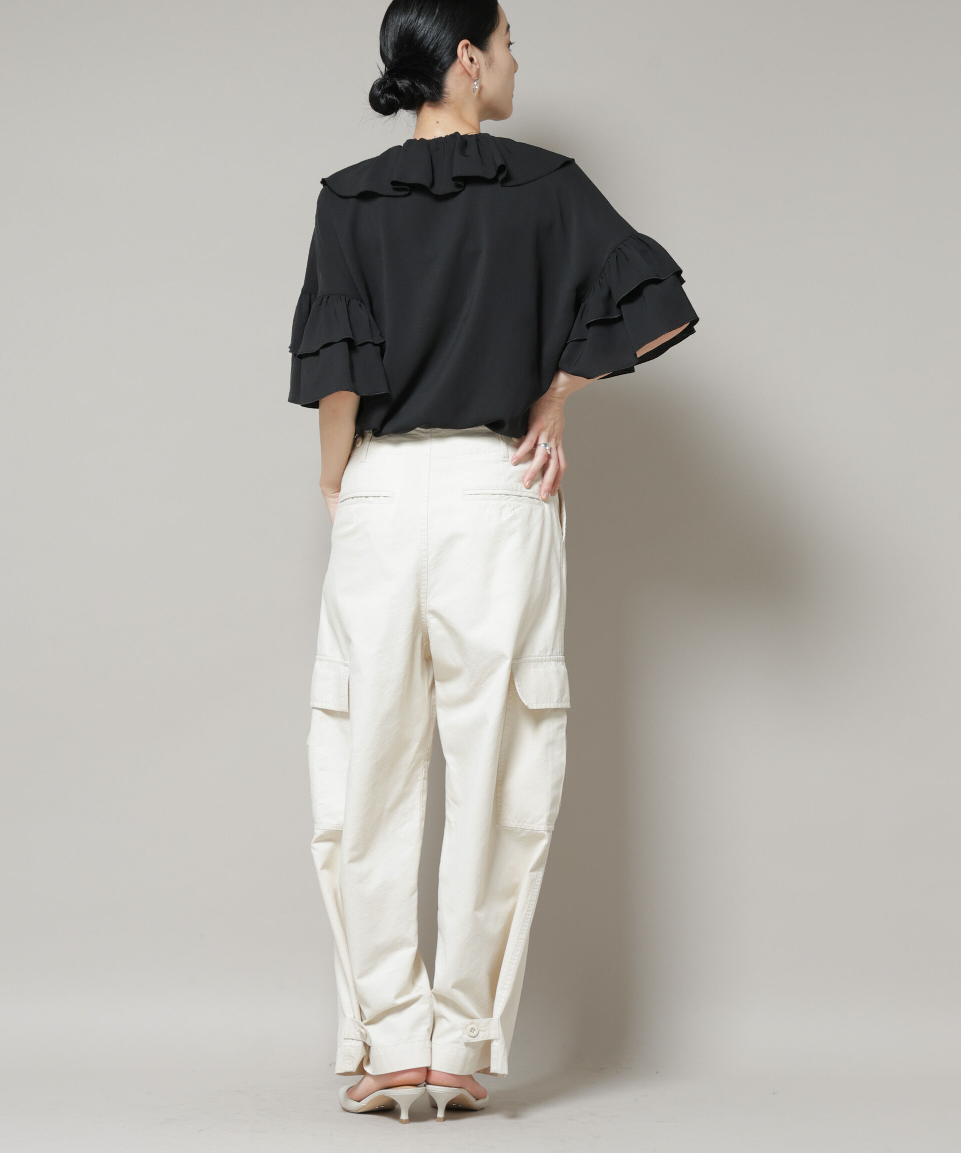 nano･universe「サイドポケットワイドチノパンツ」|チノ|