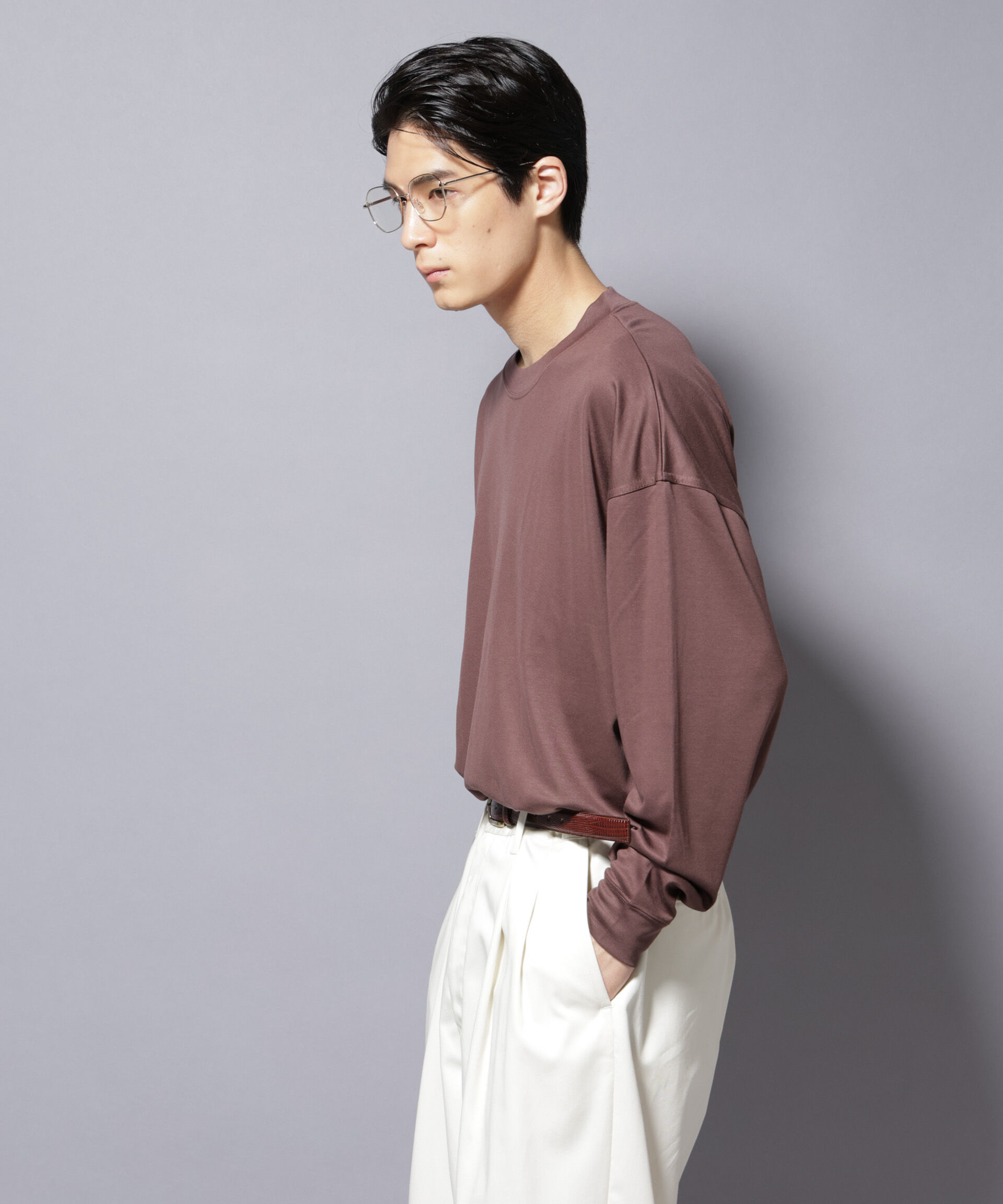 nano･universe「MIYATA&times;NANO JAPAN MADE キュプラ混 Tシャツ 長袖」|Tシャツ・カットソー|