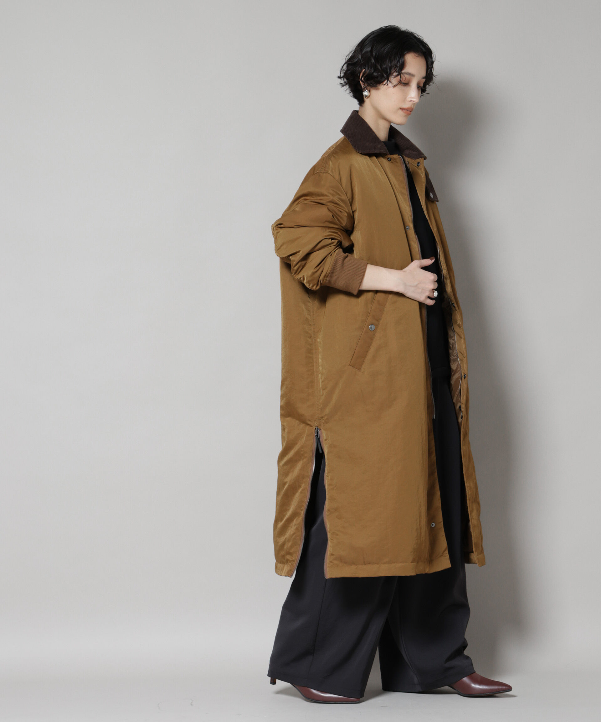 nano･universe「「STEVELOUR」「西川ダウン(R)」ミリタリーロングコート」|ダウン|