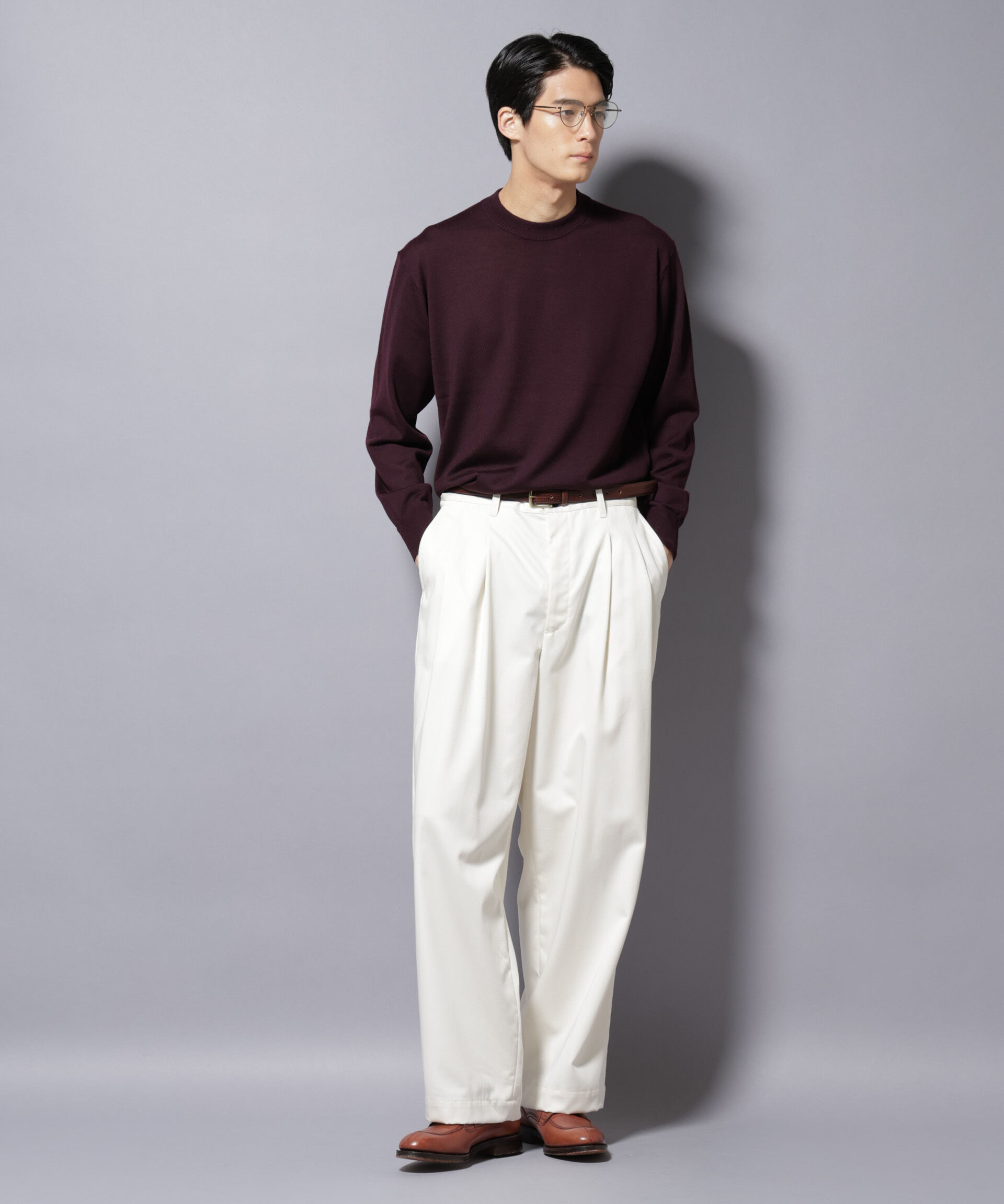 nano･universe「「毛玉レスニット」ファインゲージクルーネック」|ニット・セーター|