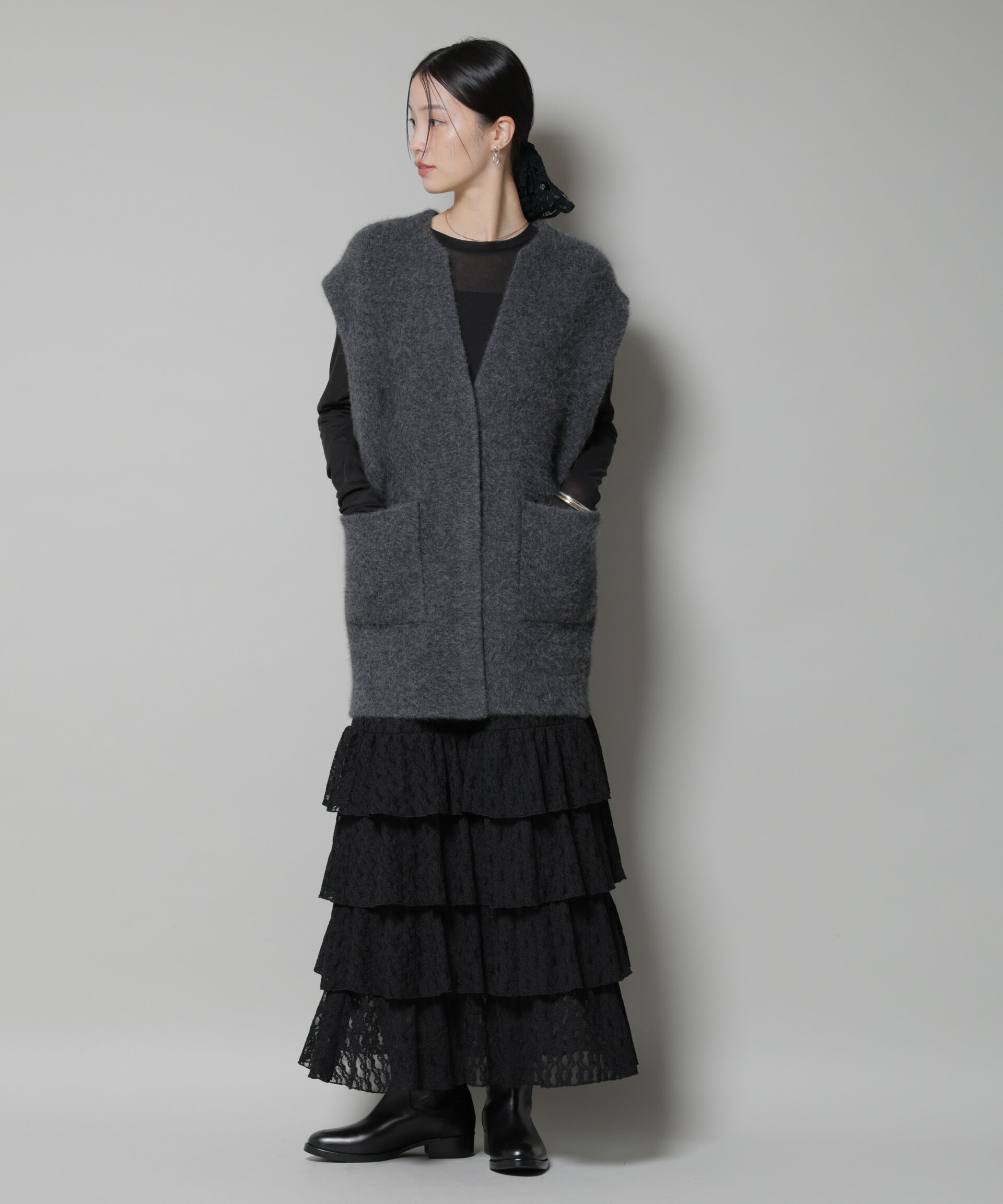 nano･universe「ウォッシャブルフォックスリバーニットジレ」|ニット・セーター|