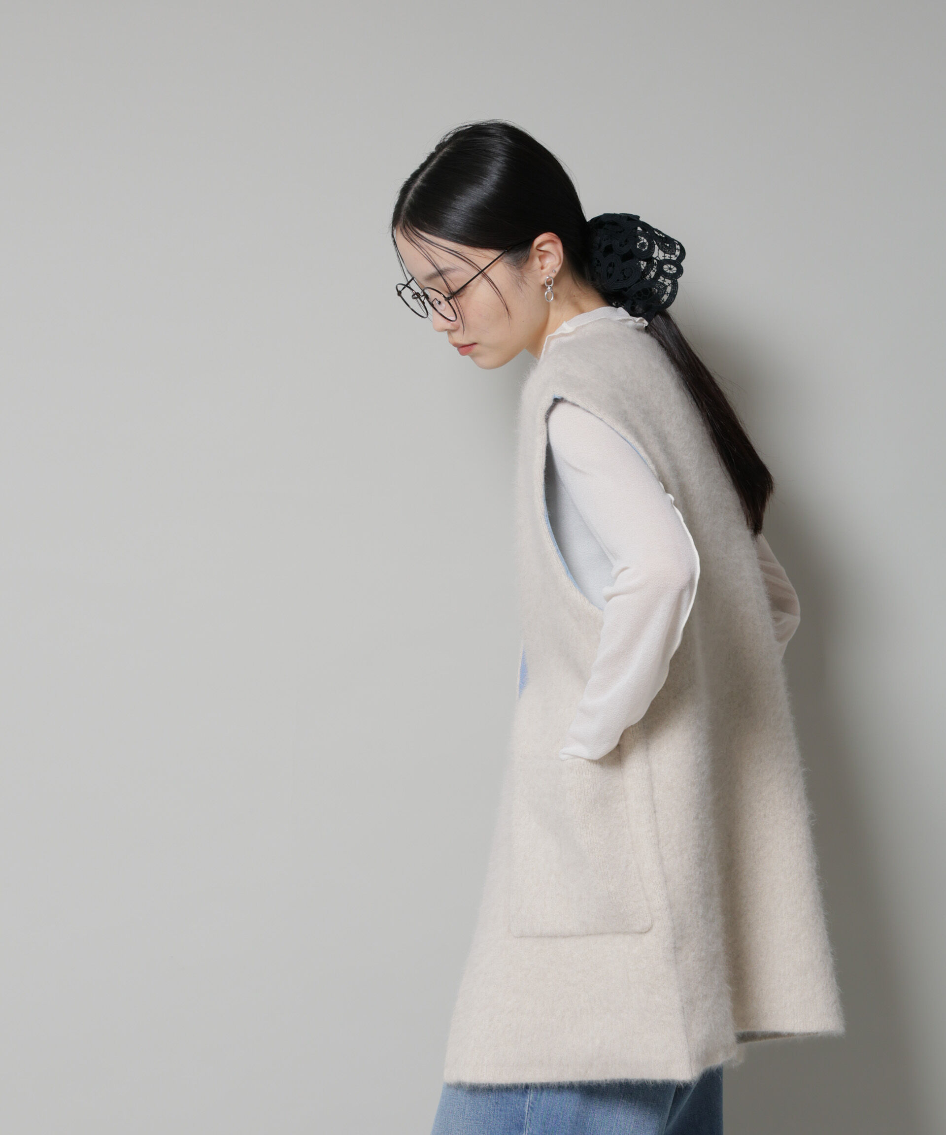 nano･universe「ウォッシャブルフォックスリバーニットジレ」|ニット・セーター|