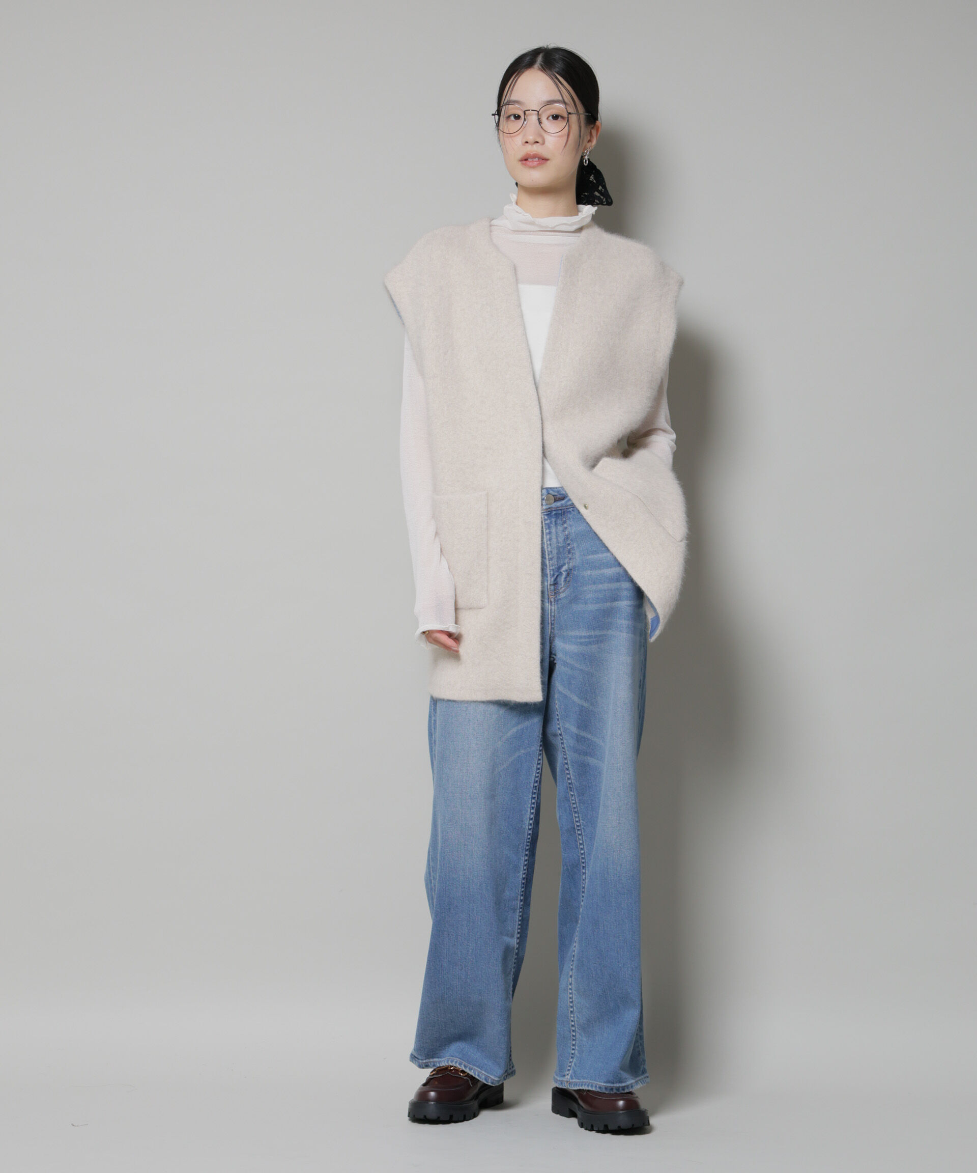 nano･universe「ウォッシャブルフォックスリバーニットジレ」|ニット・セーター|