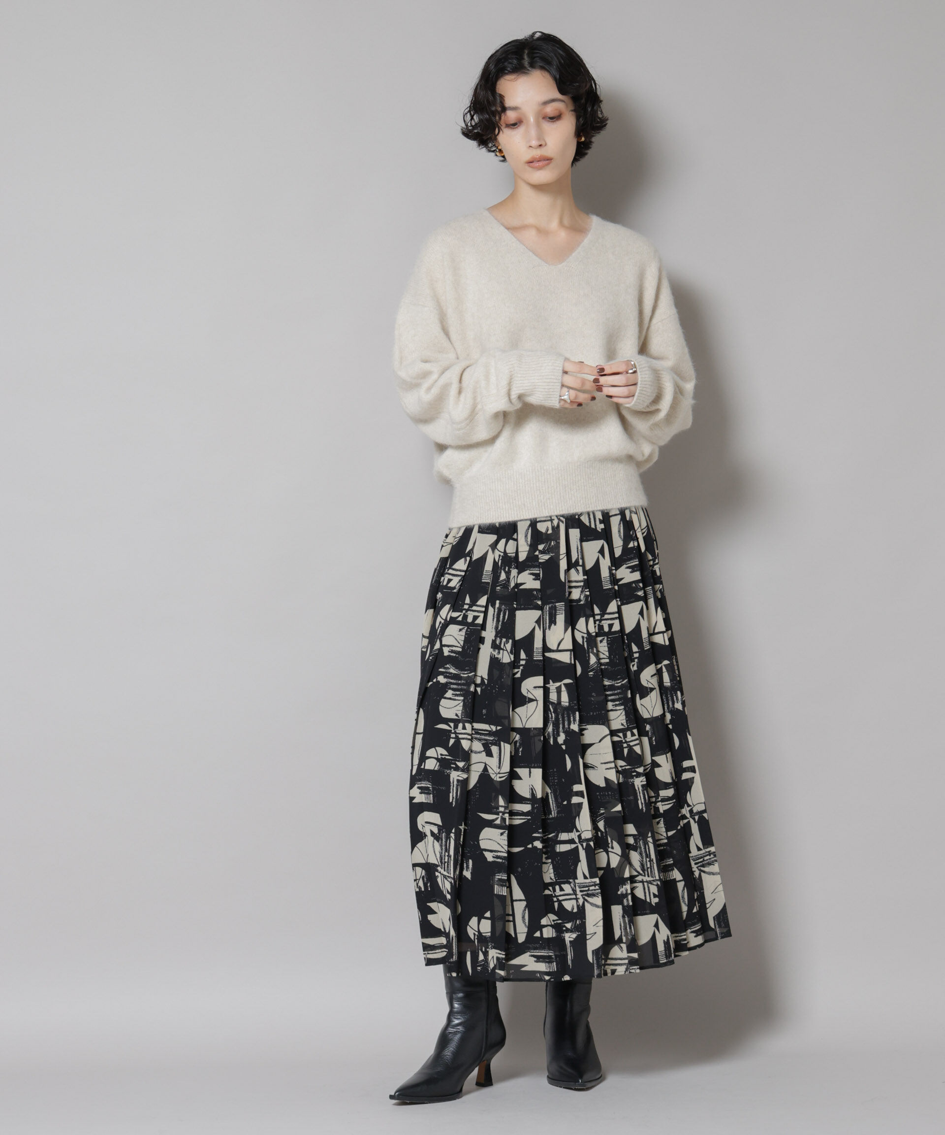 nano･universe「ウォッシャブルフォックスVネックニットプルオーバー」|ニット・セーター|