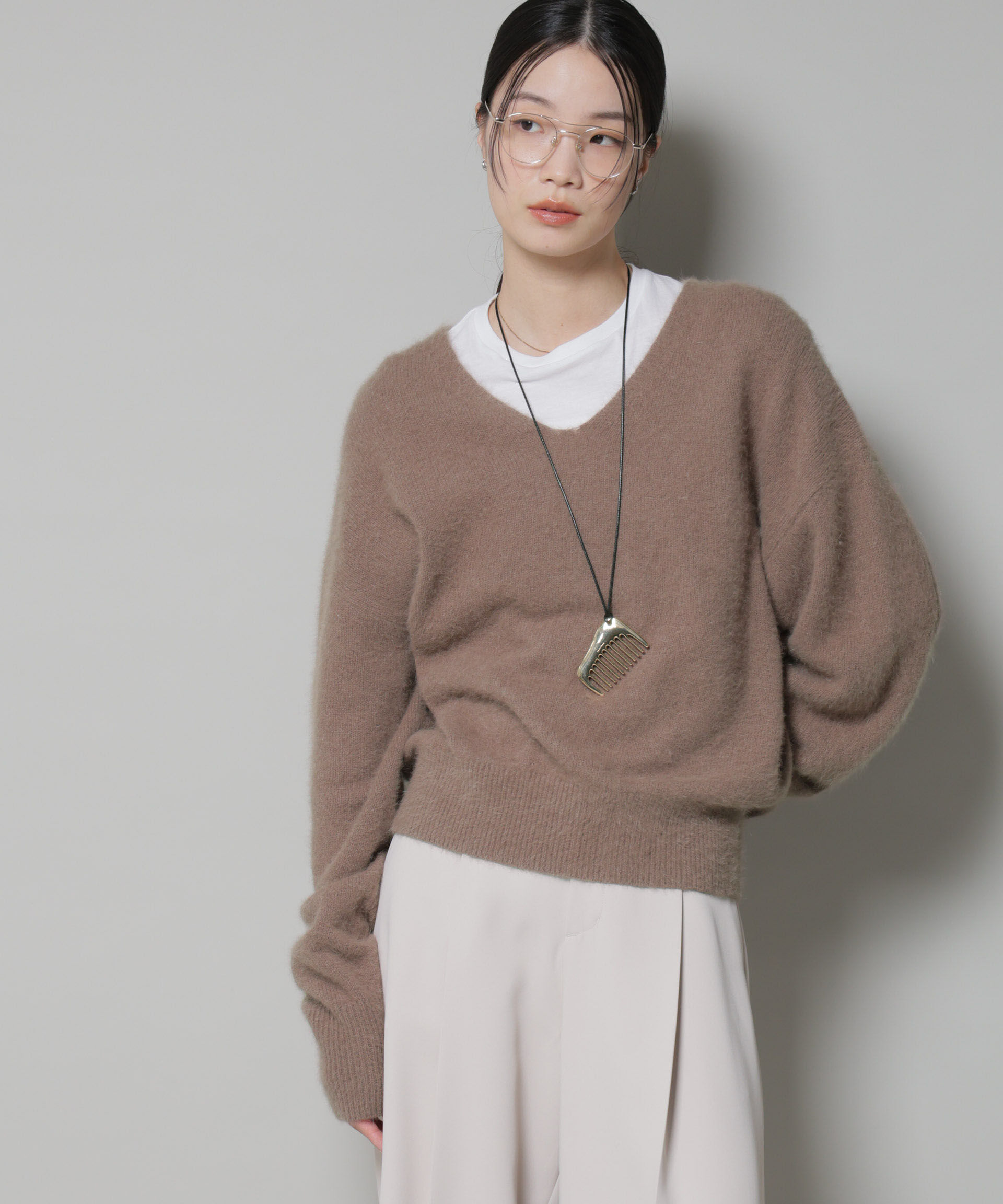 nano･universe「ウォッシャブルフォックスVネックニットプルオーバー」|ニット・セーター|