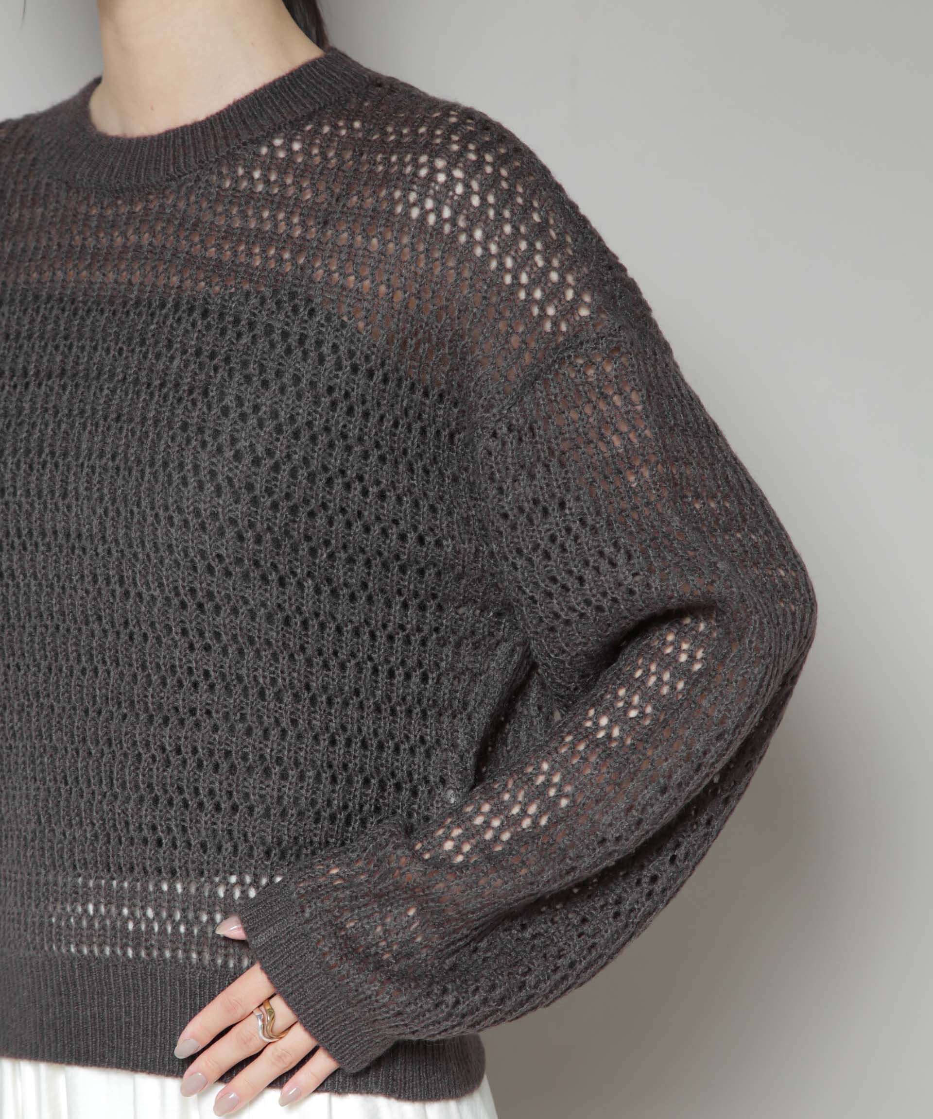 nano･universe「モヘヤライクメッシュニットトップス」|ニット・セーター|