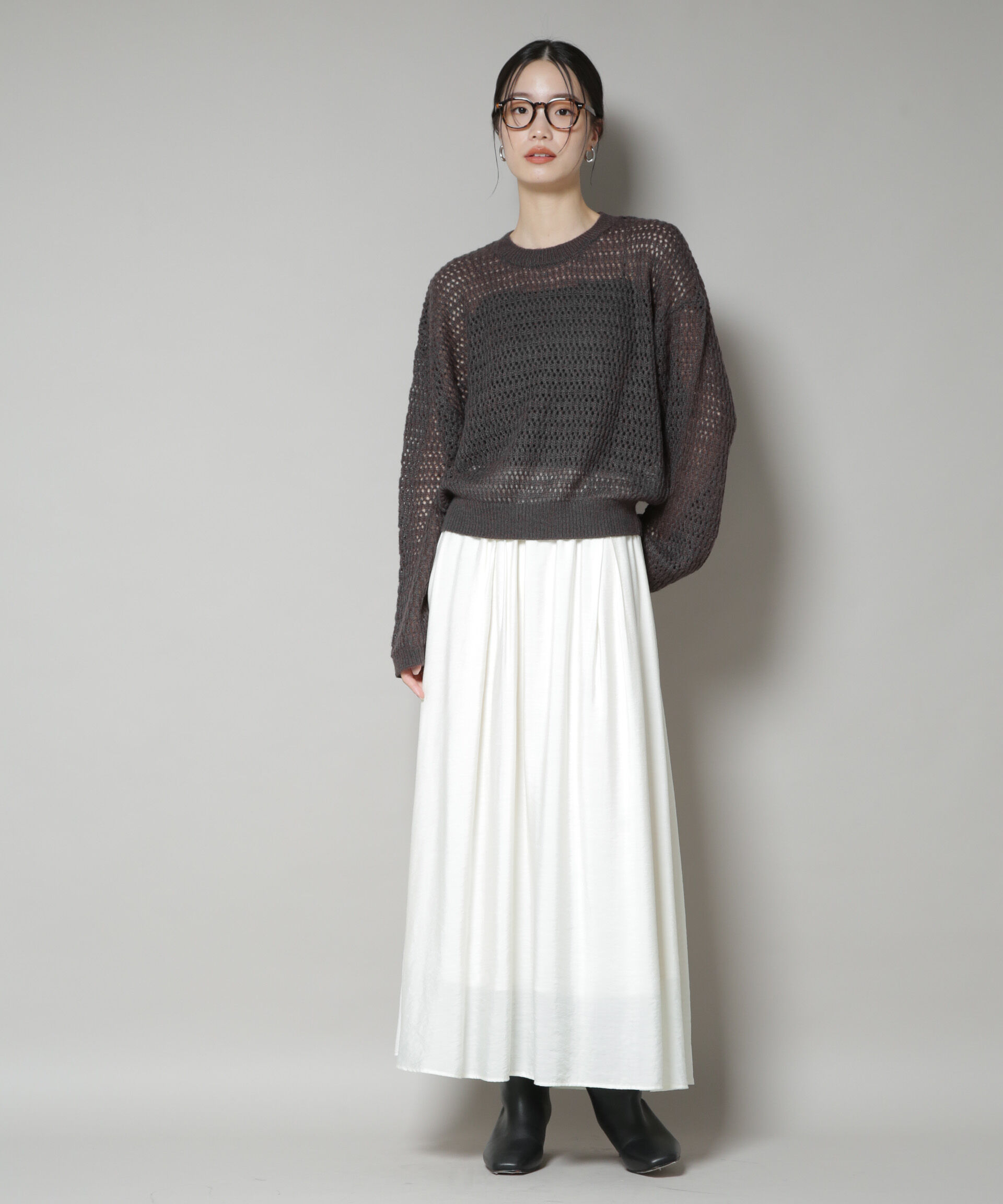 nano･universe「モヘヤライクメッシュニットトップス」|ニット・セーター|