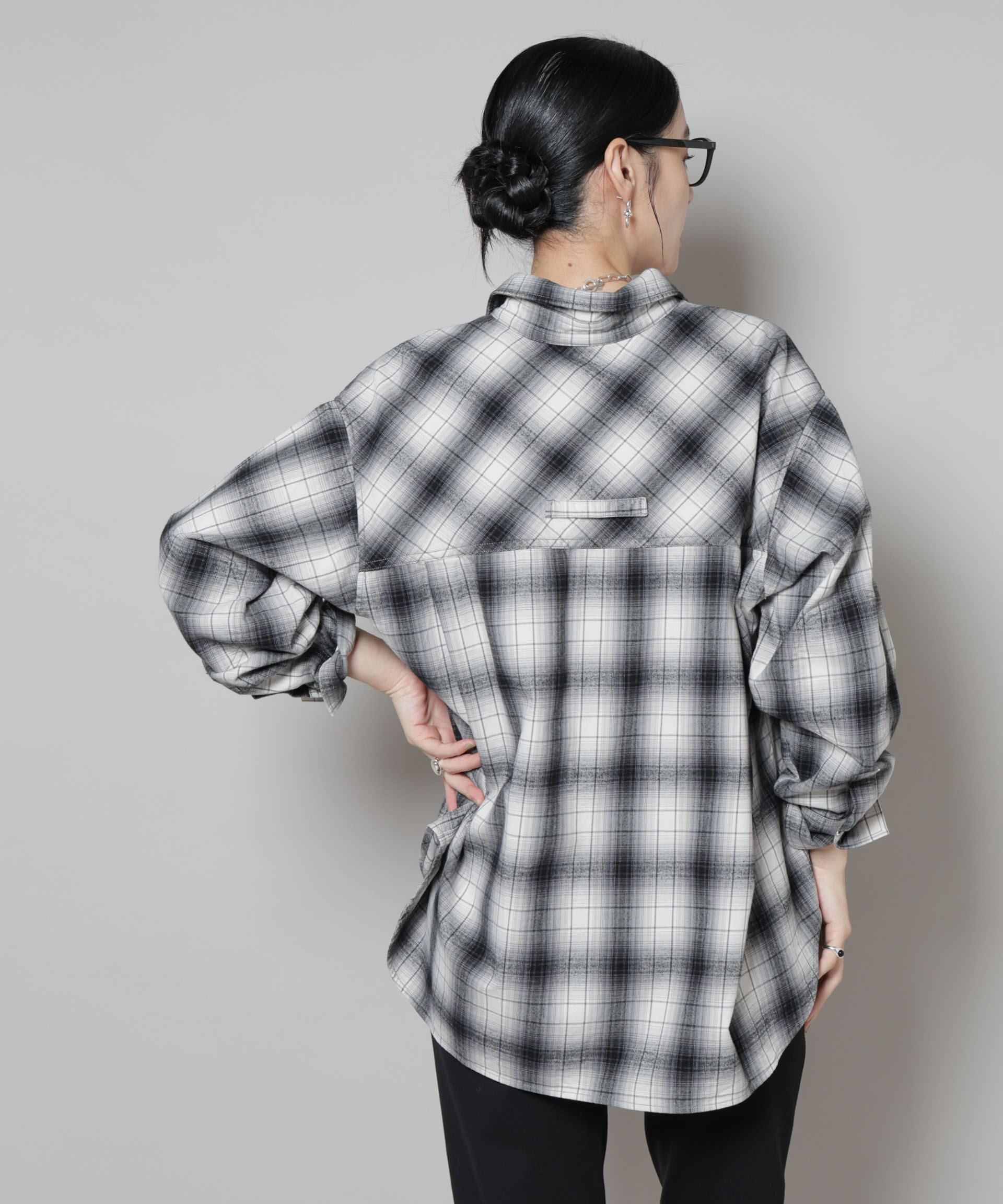 nano･universe「オンブレチェックオーバーネルシャツ」|シャツ・ブラウス|
