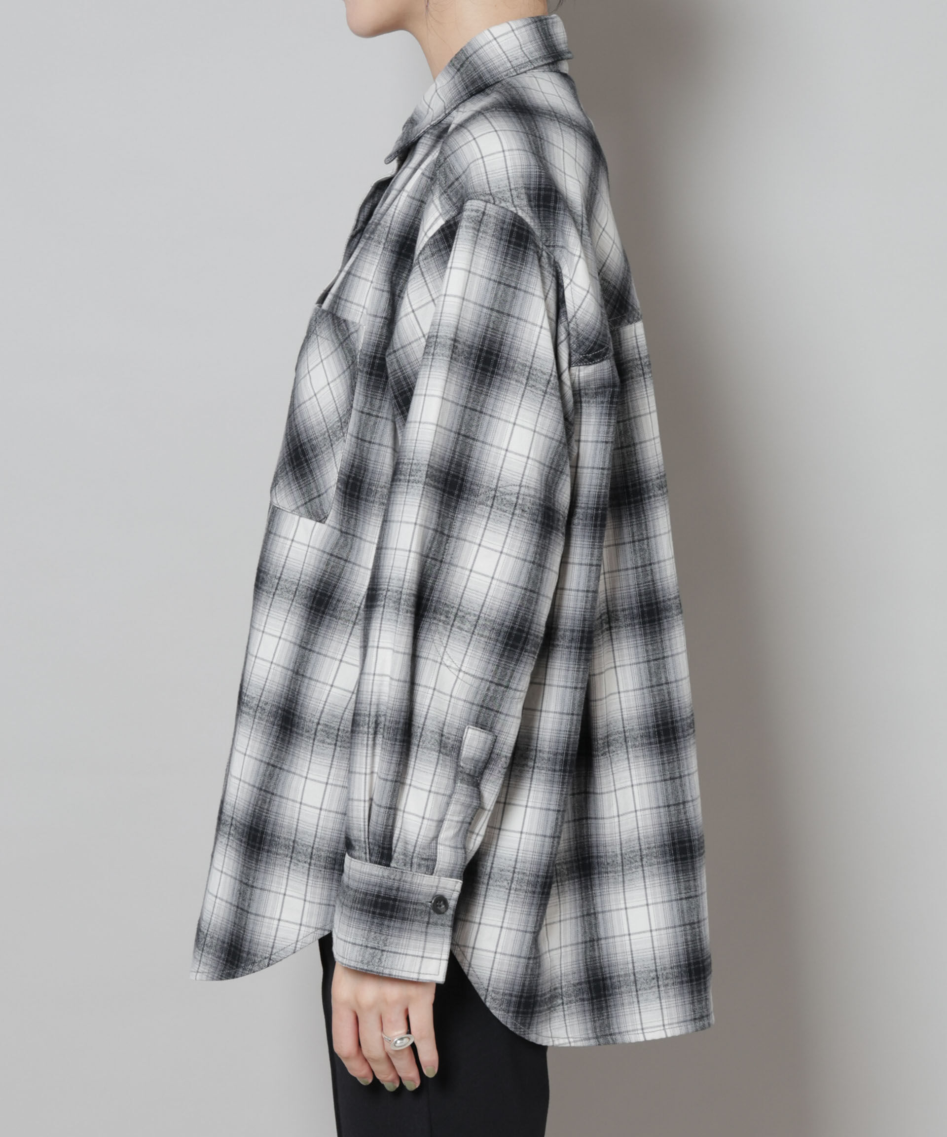 nano･universe「オンブレチェックオーバーネルシャツ」|シャツ・ブラウス|
