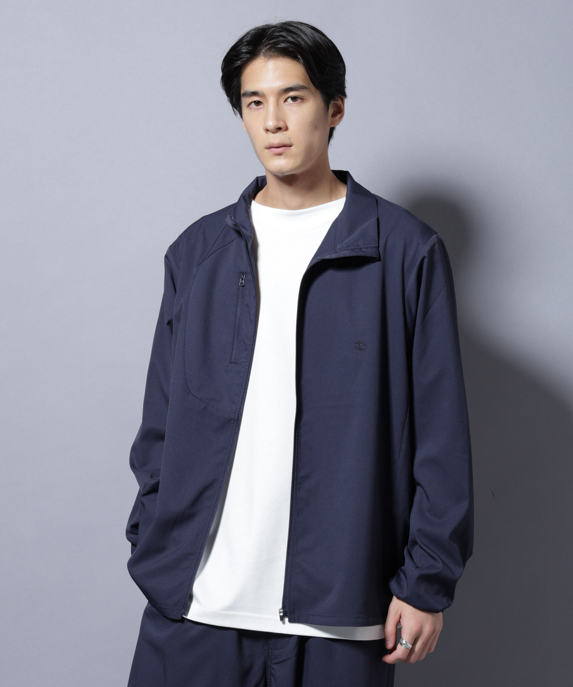 nano･universe「「NJ/CLUB」ワンポイントロゴトラックジャケット」|ブルゾン・スタジャン|