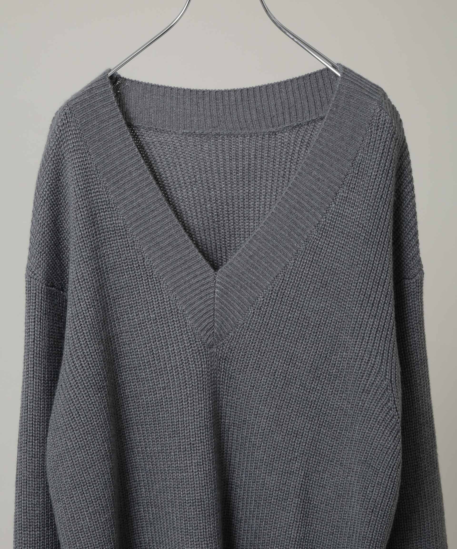 nano･universe「｢HOTEL PALACE｣  ディープVネックミドルゲージニット」|ニット・セーター|