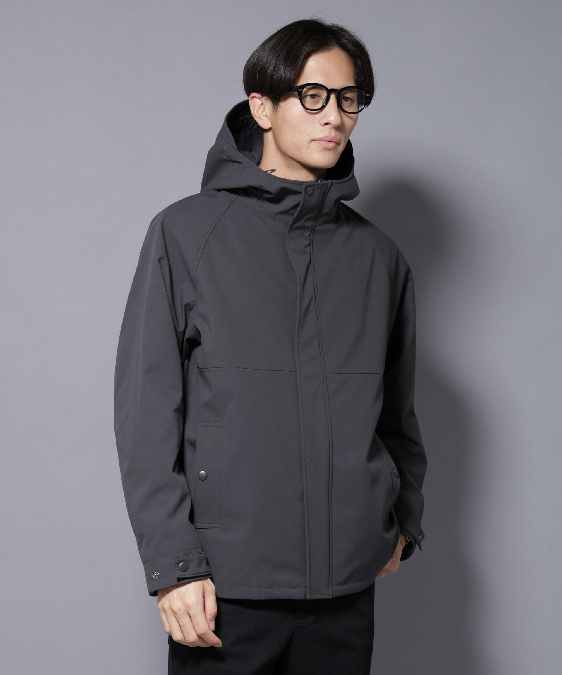 nano･universe「ボンディングウォームパーカー」|ブルゾン・スタジャン|チャコール3