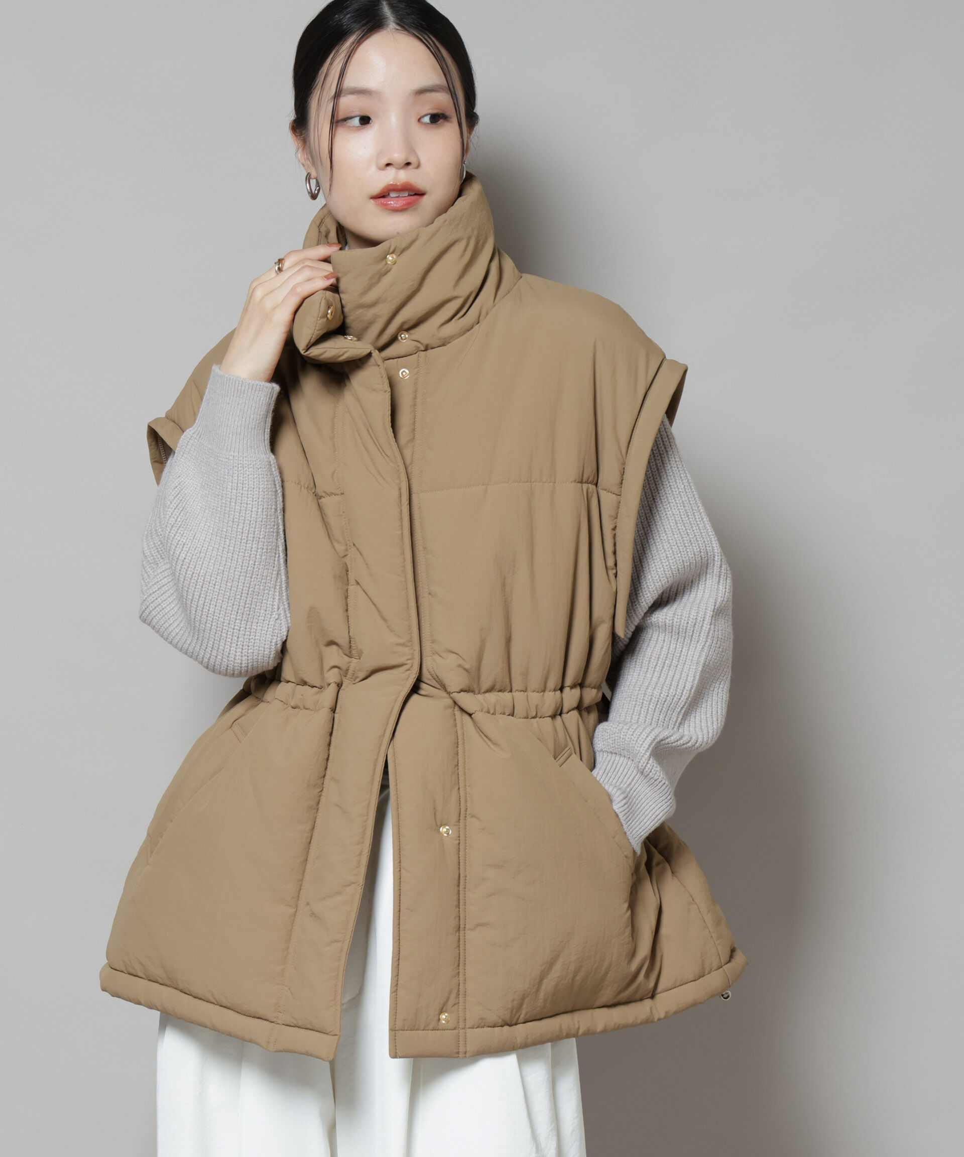 nano･universe「撥水加工・機能中綿 ２wayベスト＆スタンドジップブルゾン」|その他|