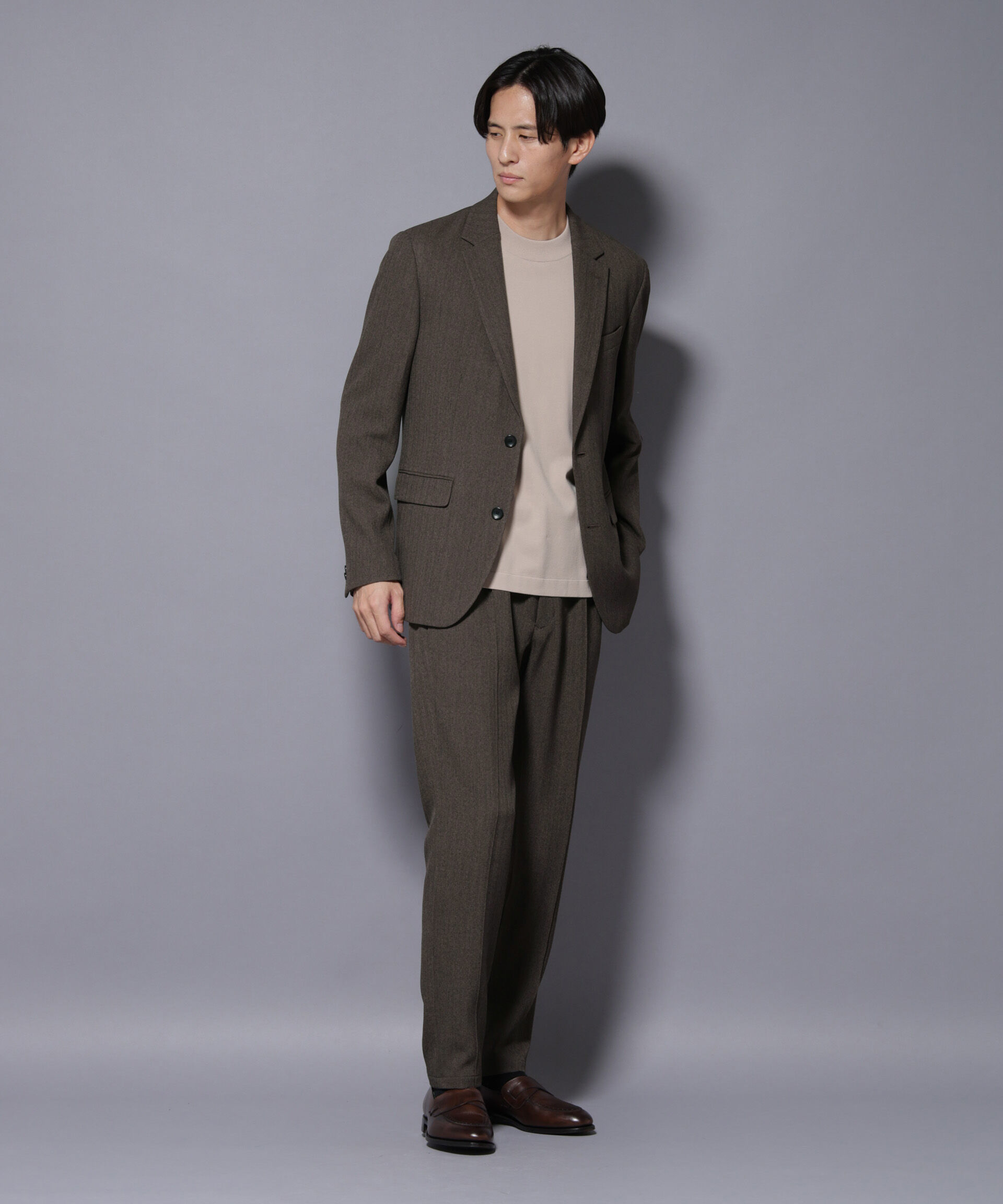 nano･universe「｢N JACKET BASIC｣ 洗えるMIXツイードストレッチジャケット(セットアップ可)」|スーツ|