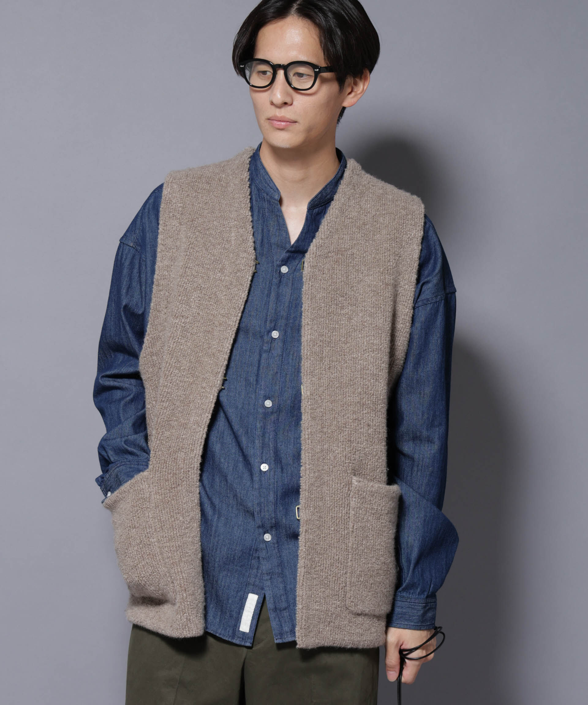 nano･universe「W/Acパイル オルタナティブベスト」|ニット・セーター|