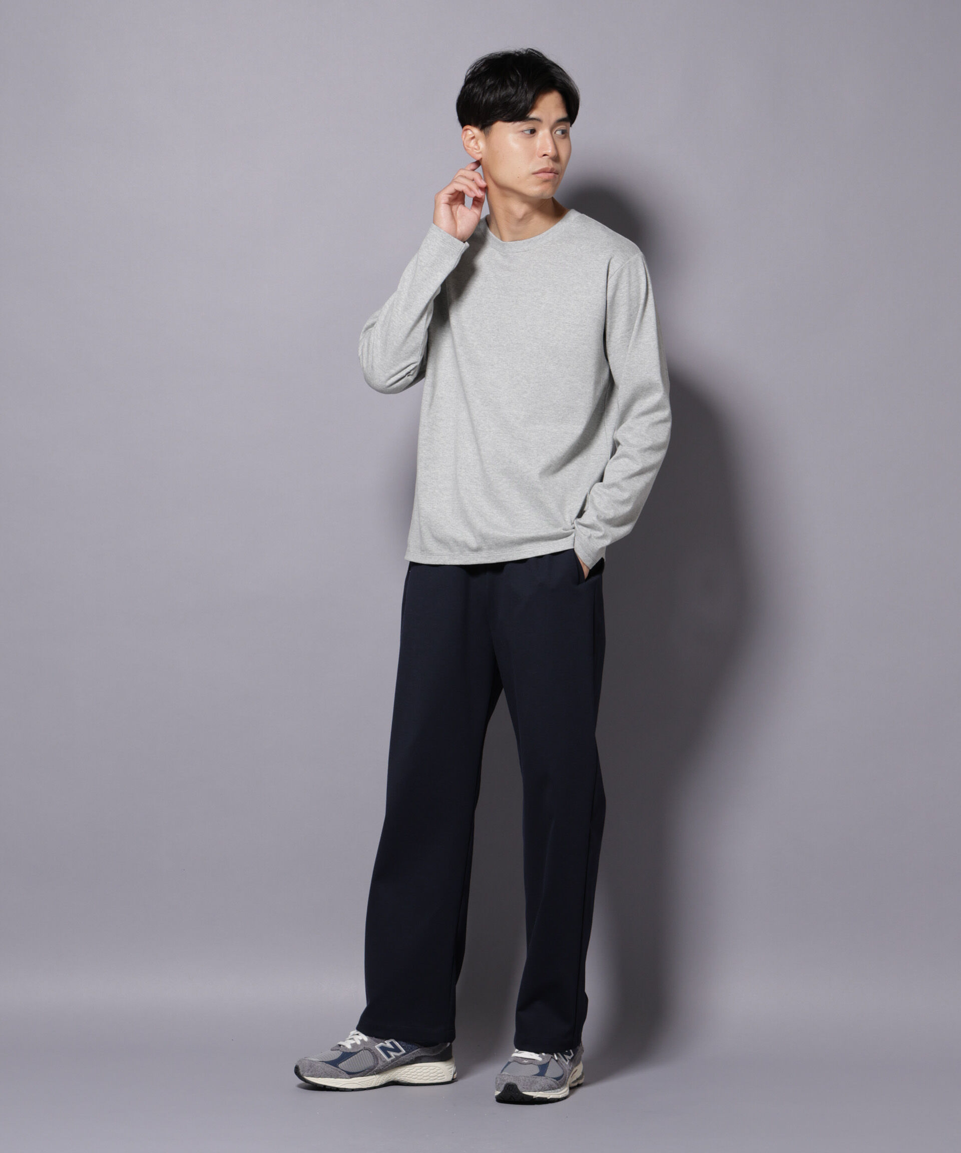 nano･universe「Anti Soaked(R)汗染み防止 クルーネックTシャツ 長袖」|Tシャツ・カットソー|