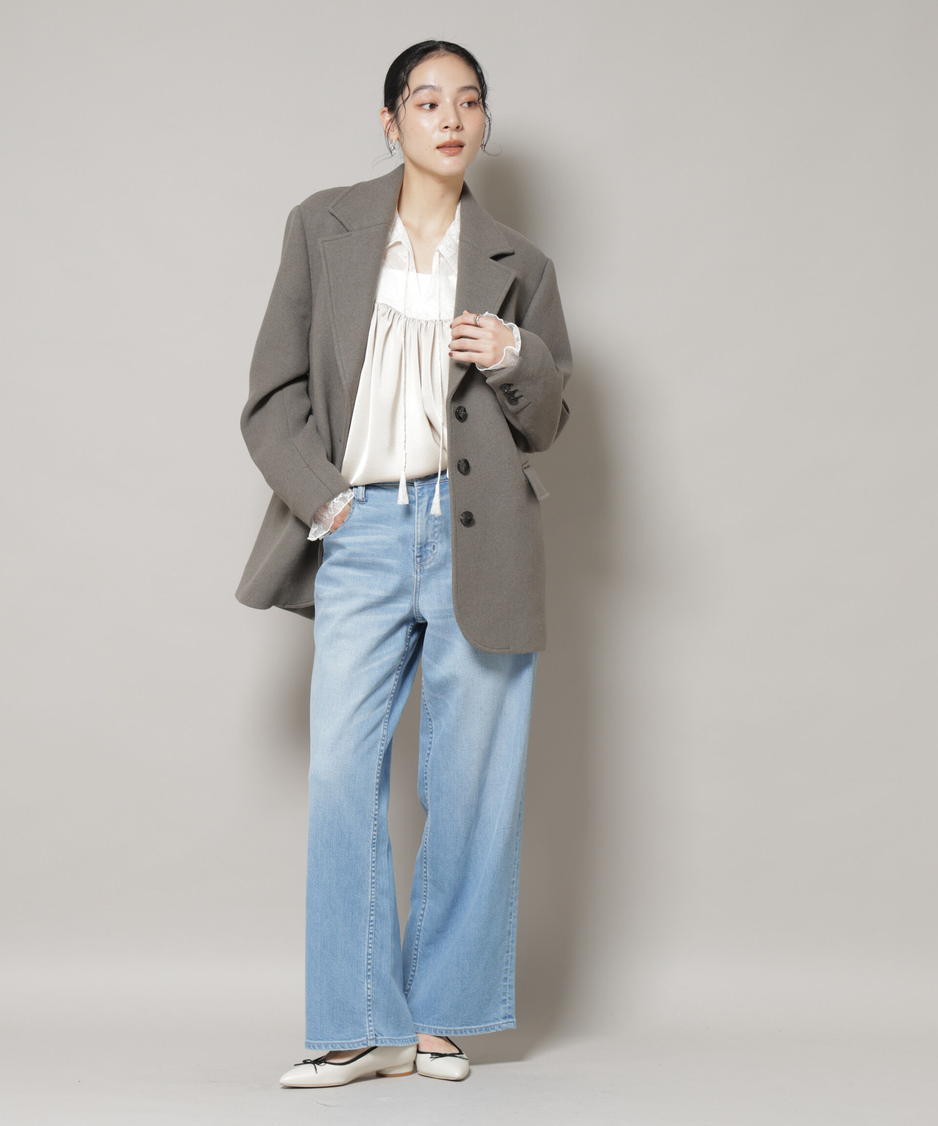 nano･universe「ワイドショルダージャケット」|テーラードジャケット|
