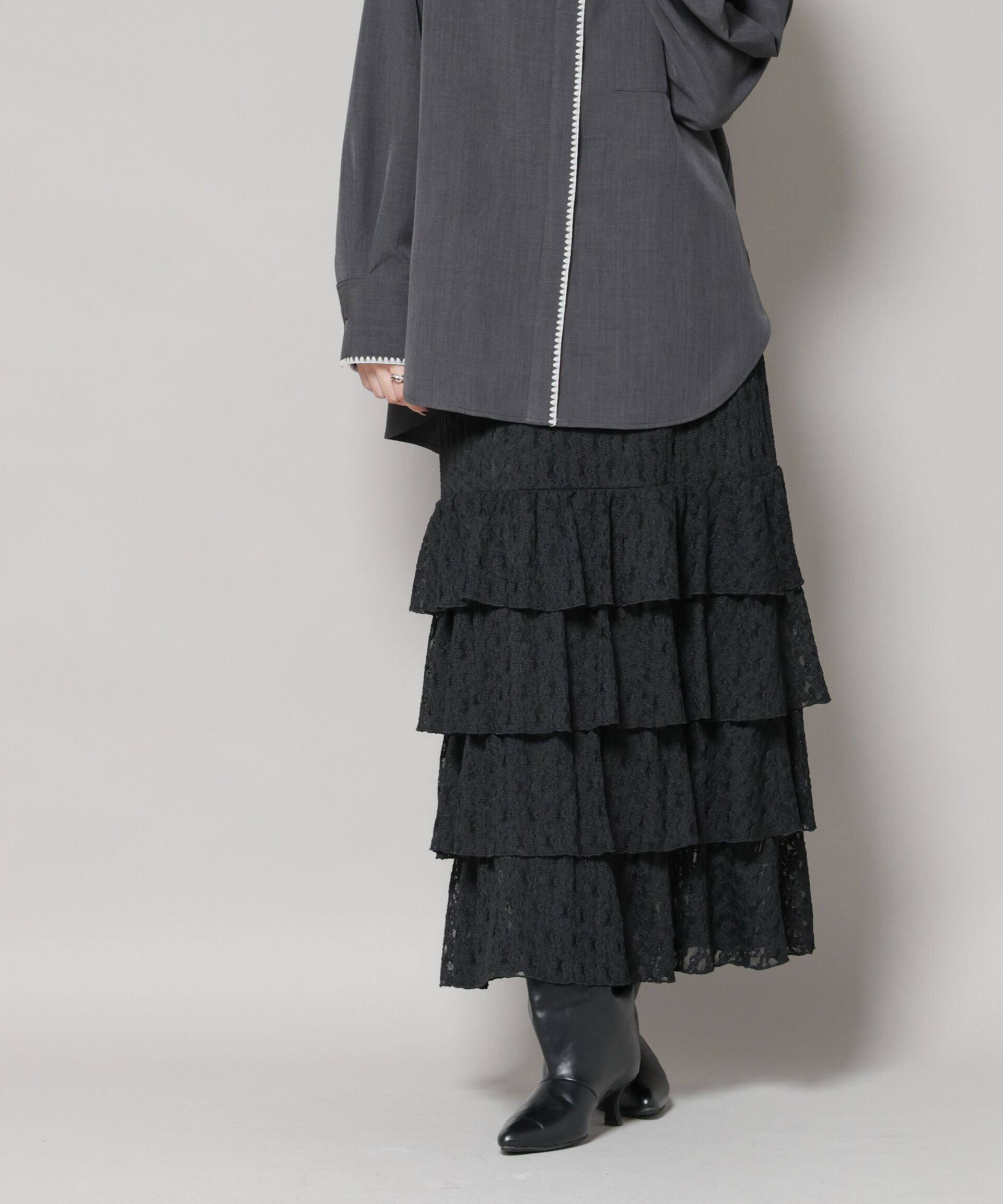 nano･universe「ティアードフリルレーススカート」|スカート|