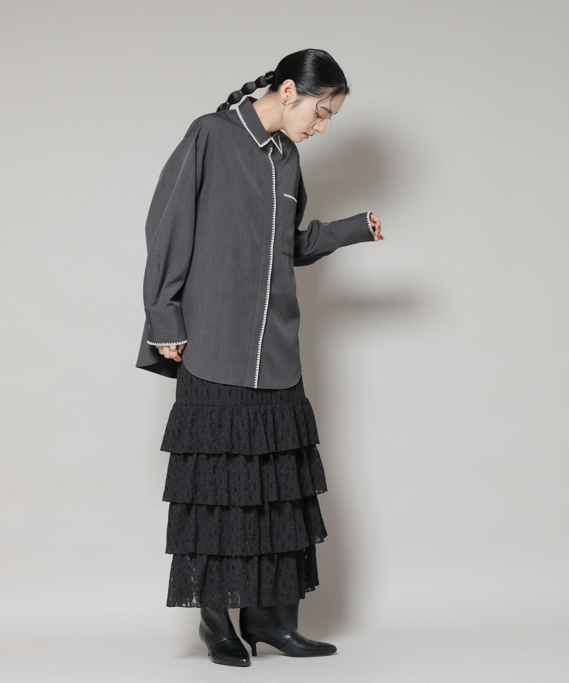 nano･universe「ティアードフリルレーススカート」|スカート|