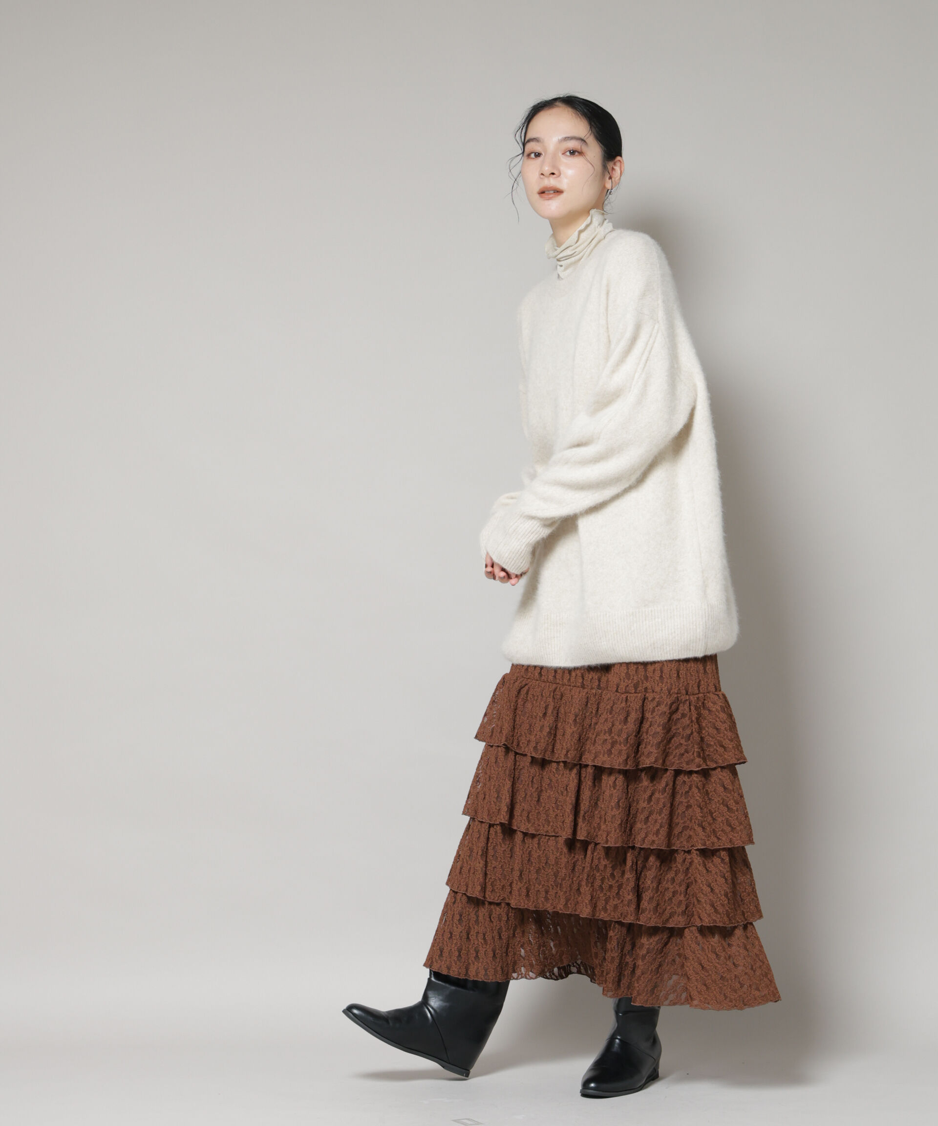 nano･universe「ティアードフリルレーススカート」|スカート|