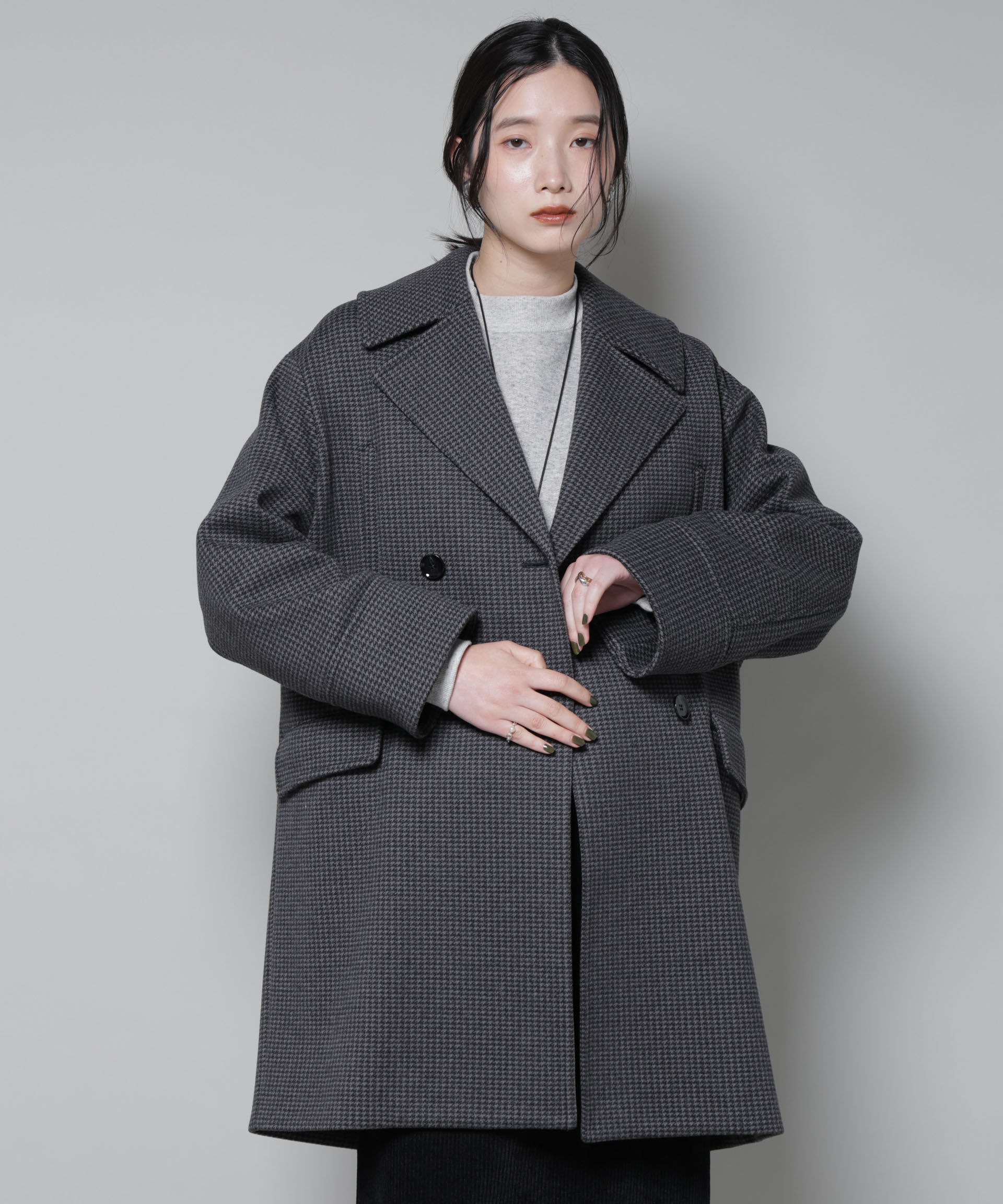 nano･universe「オーバーサイズポケットチェックコート」|その他|