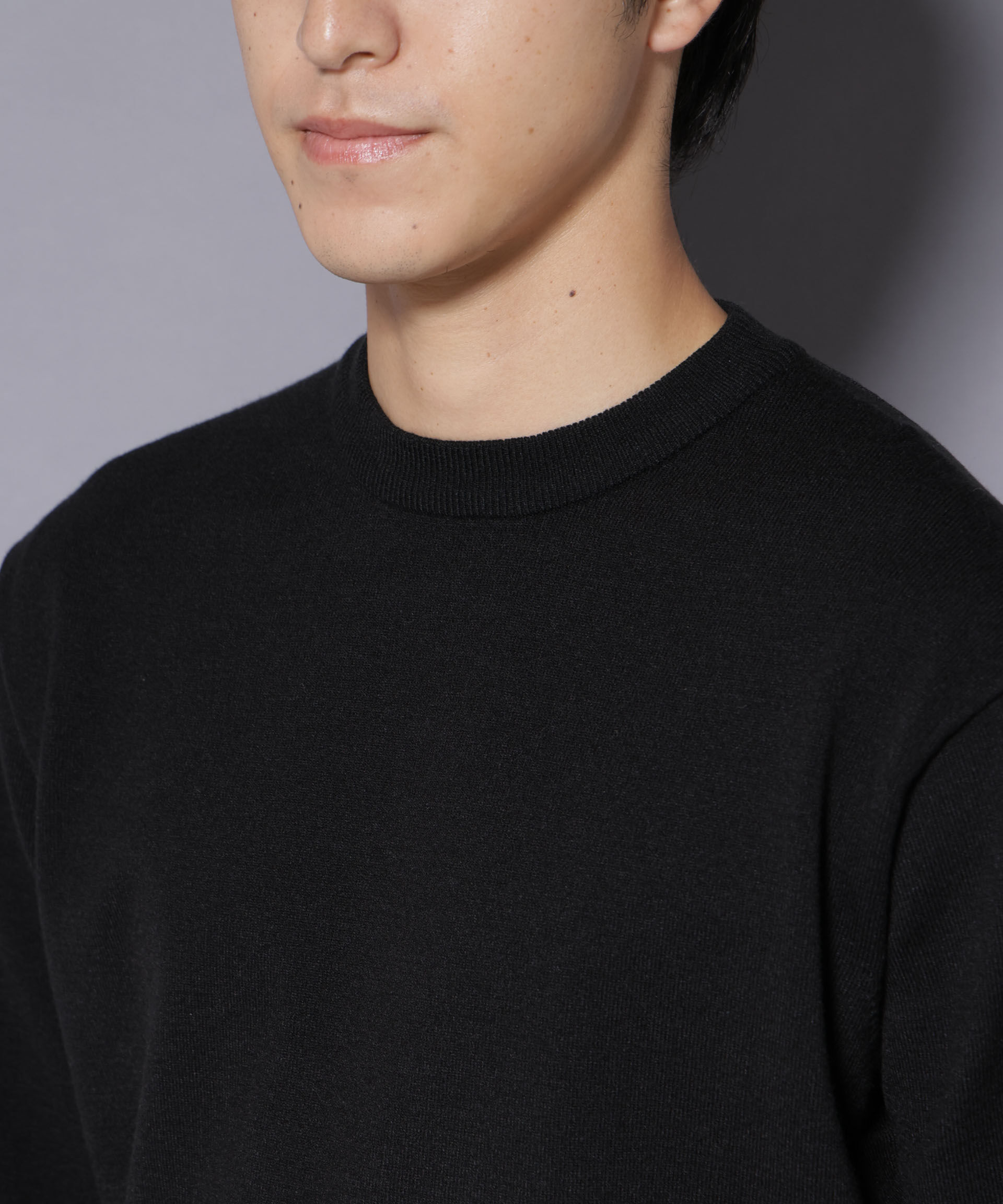 nano･universe「ダブルフェイスストレッチモックネックニット」|ニット・セーター|