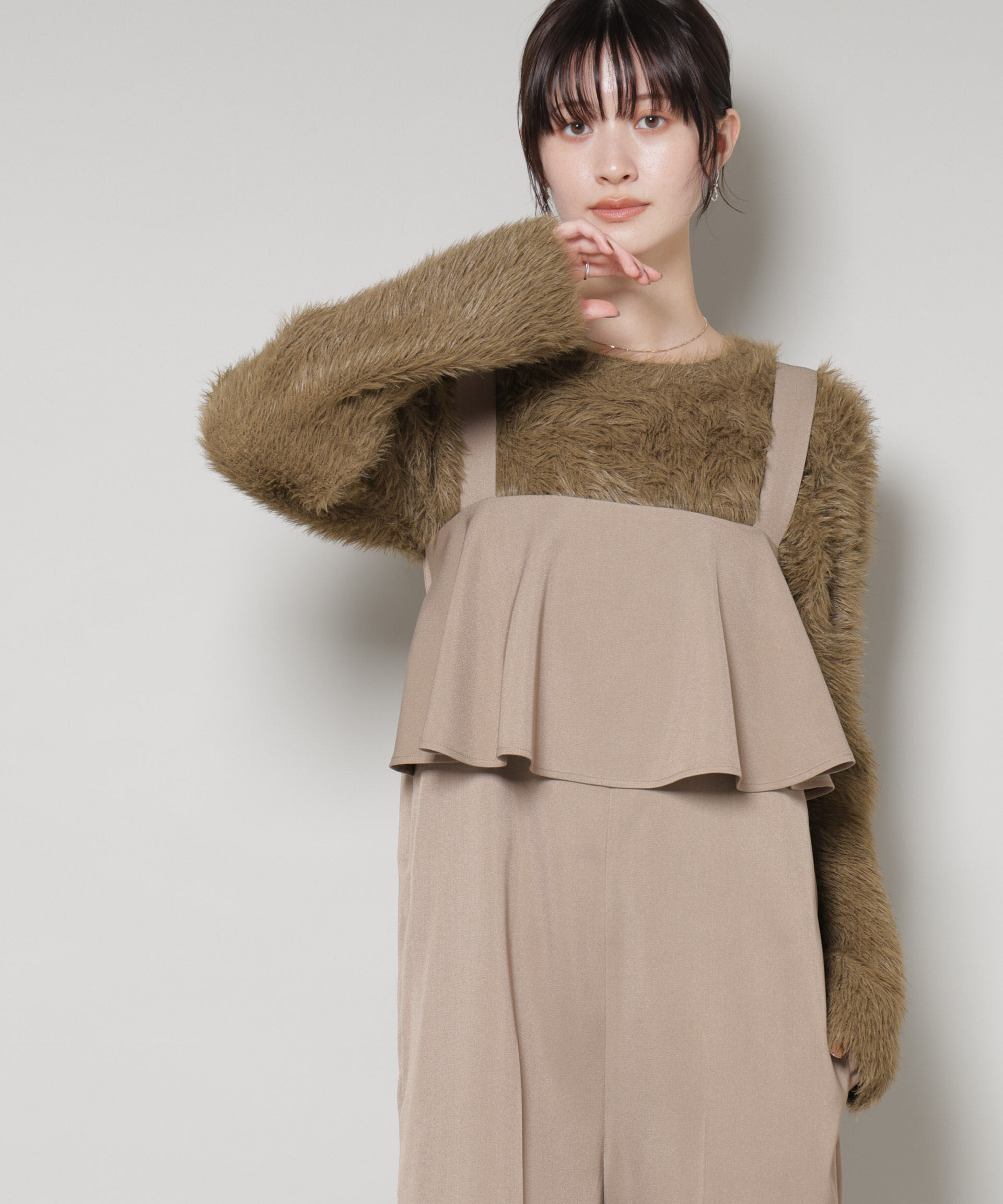 nano･universe「ミックスシャギーボートネックワイドニット」|ニット・セーター|