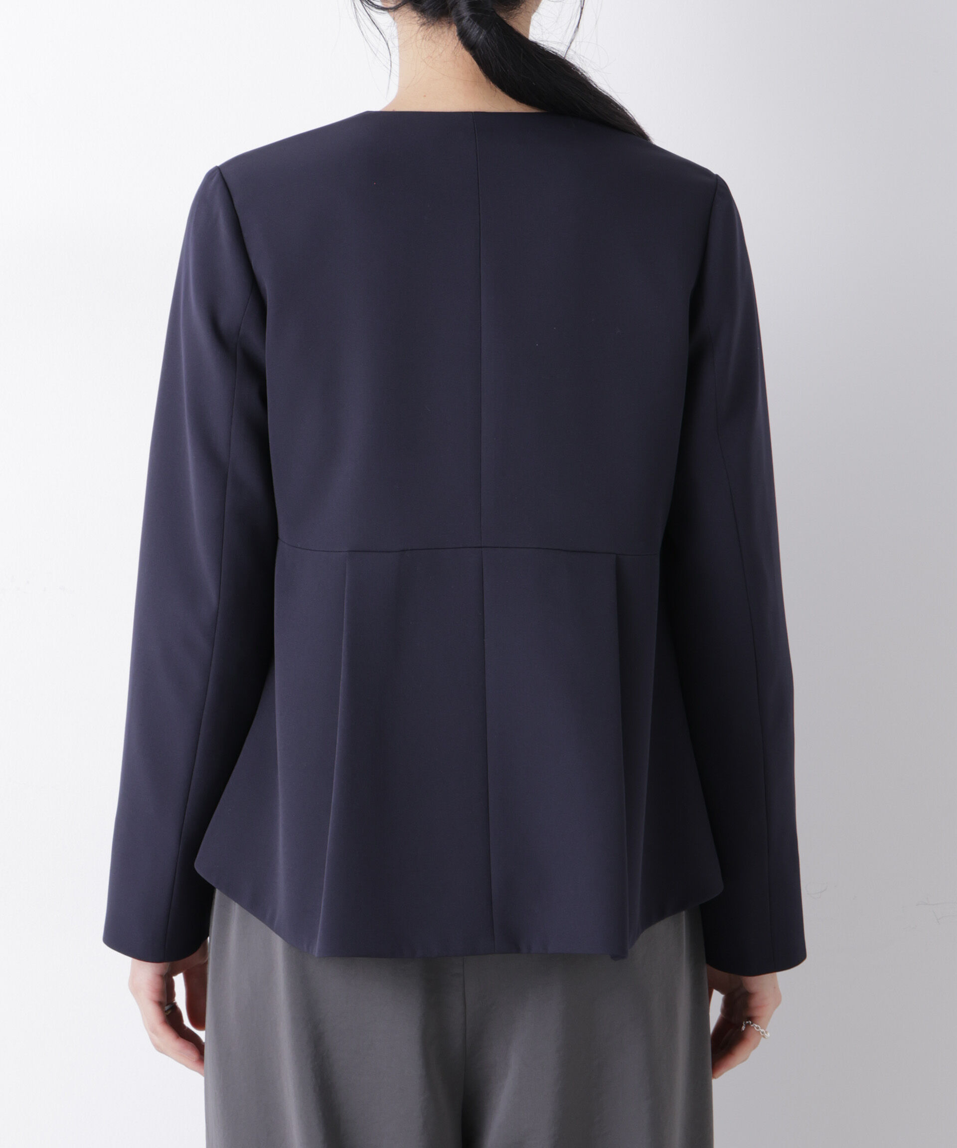 nano･universe「デイリーファンクション ノーカラージャケット(セットアップ可)」|テーラードジャケット|