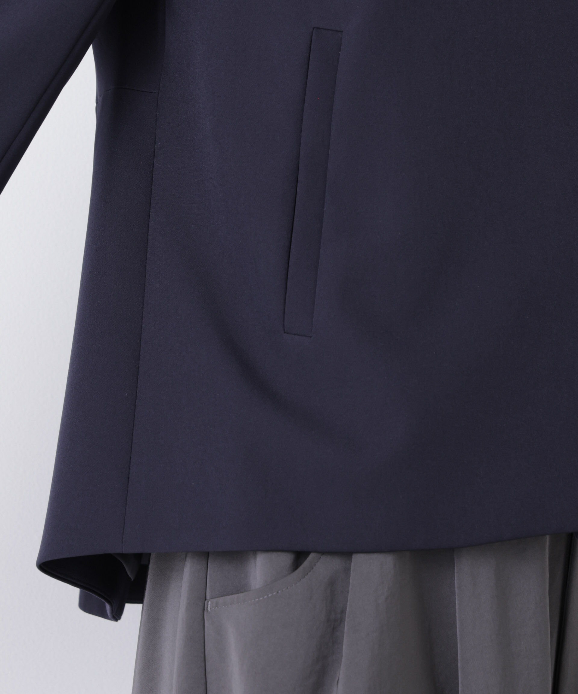 nano･universe「デイリーファンクション ノーカラージャケット(セットアップ可)」|テーラードジャケット|