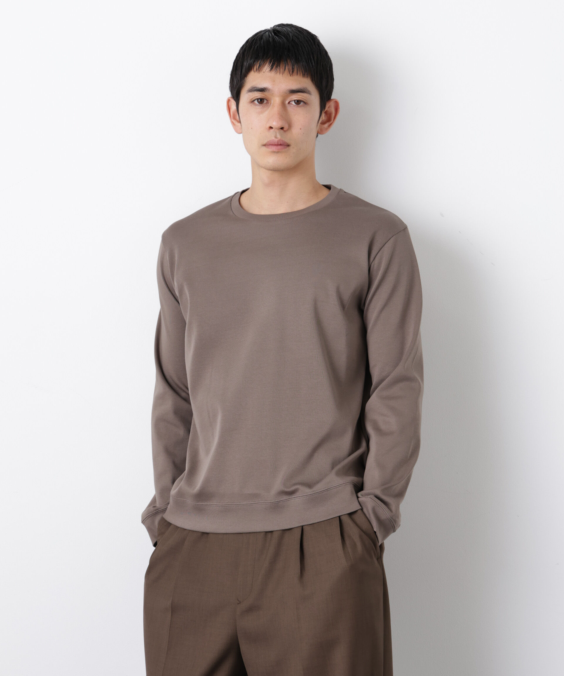 nano･universe「「FORMAL JERSEY」クルーネックカットソー長袖」|Tシャツ・カットソー|カーキベージ 6