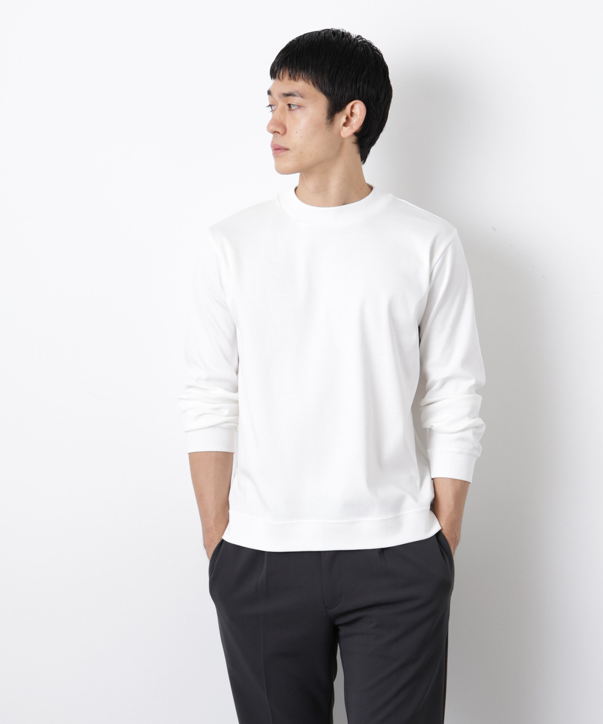 nano･universe「「FORMAL JERSEY」モックネックカットソー長袖」|Tシャツ・カットソー|