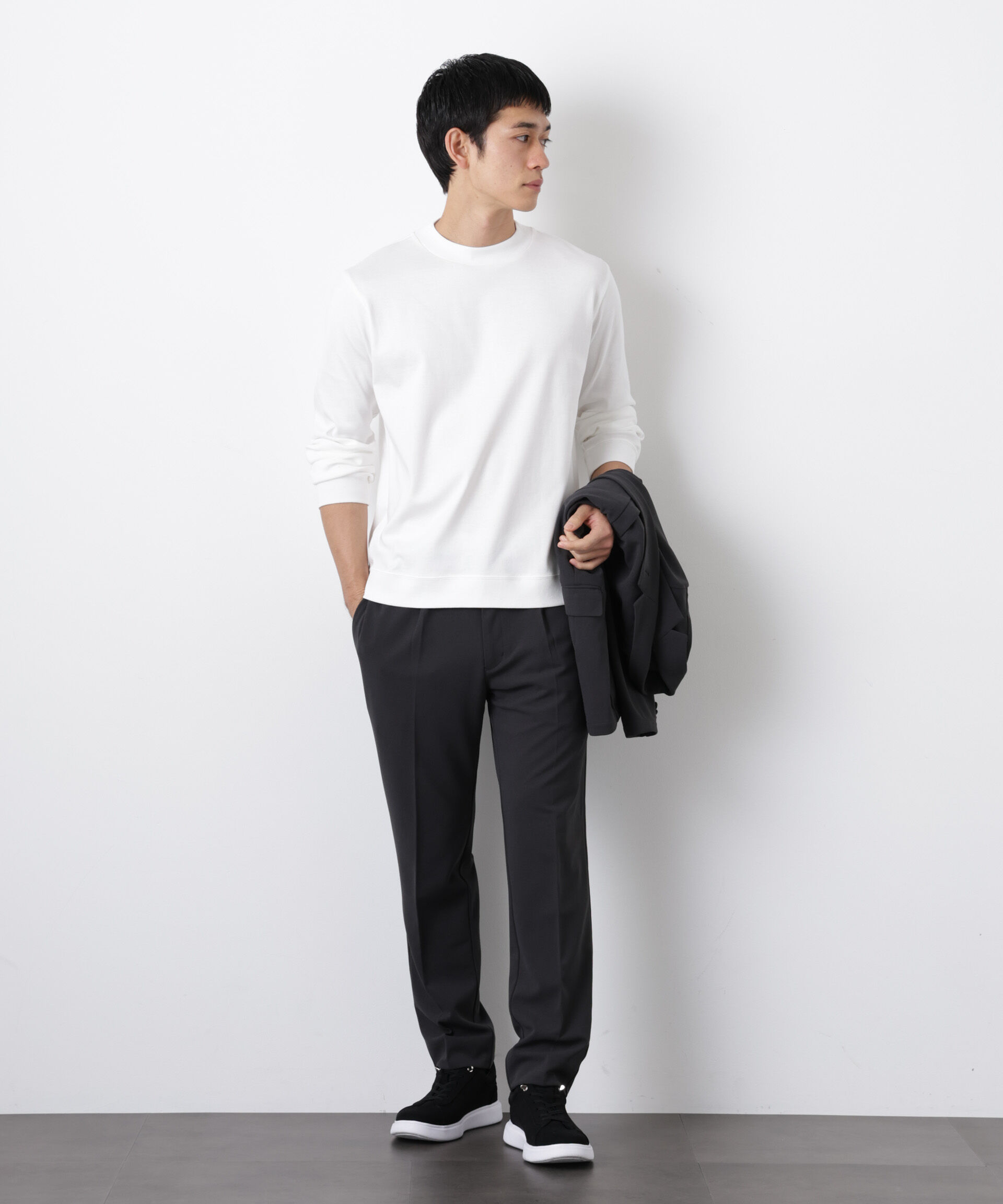 nano･universe「「FORMAL JERSEY」モックネックカットソー長袖」|Tシャツ・カットソー|