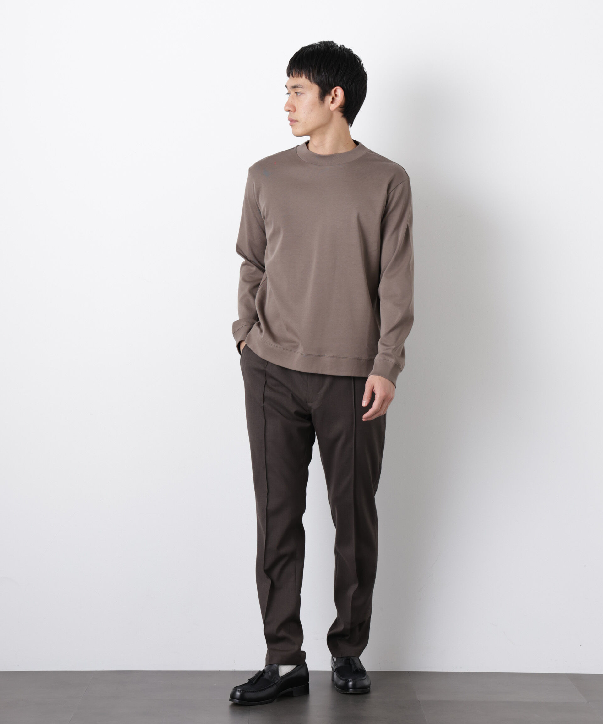 nano･universe「「FORMAL JERSEY」モックネックカットソー長袖」|Tシャツ・カットソー|