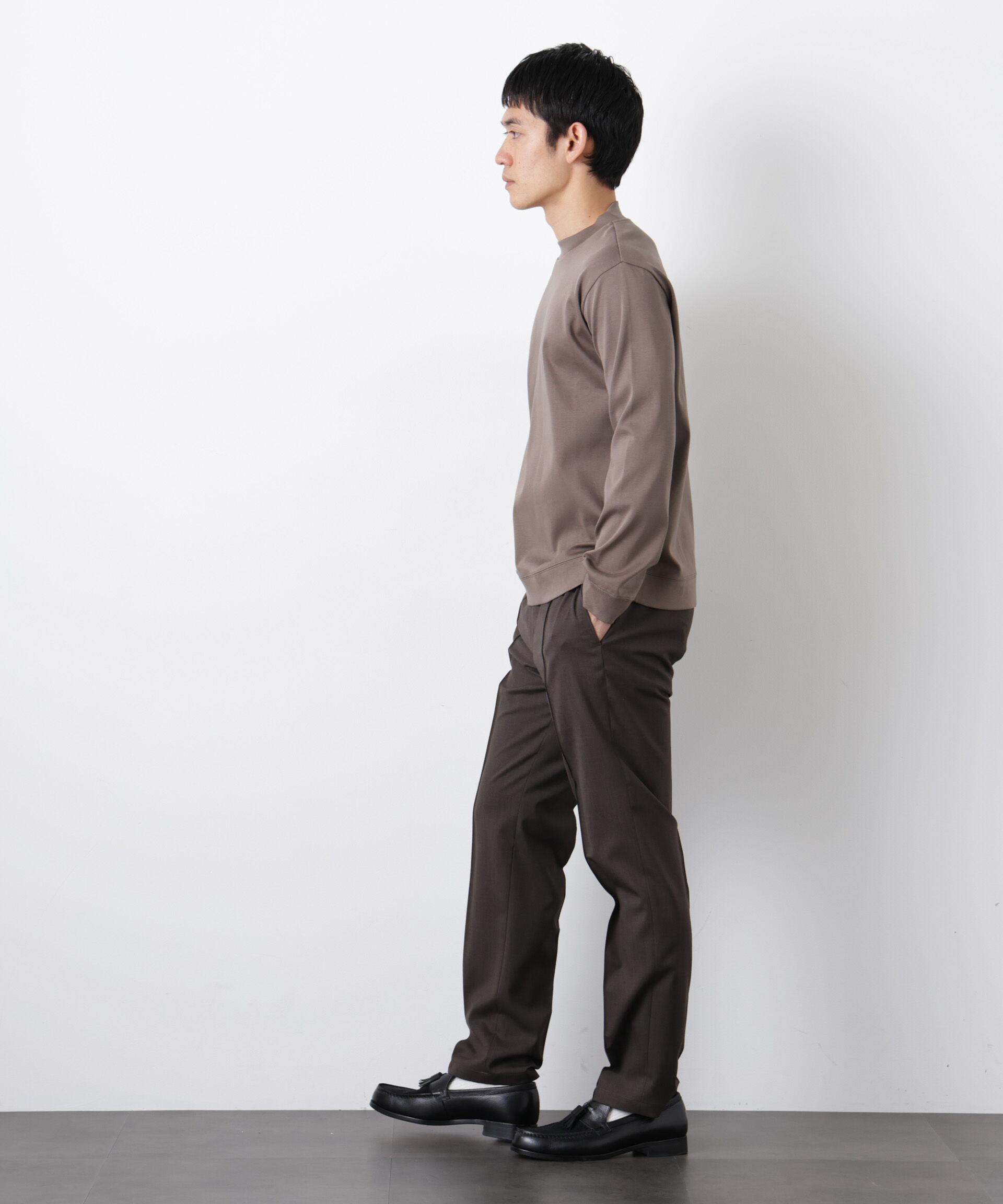 nano･universe「「FORMAL JERSEY」モックネックカットソー長袖」|Tシャツ・カットソー|