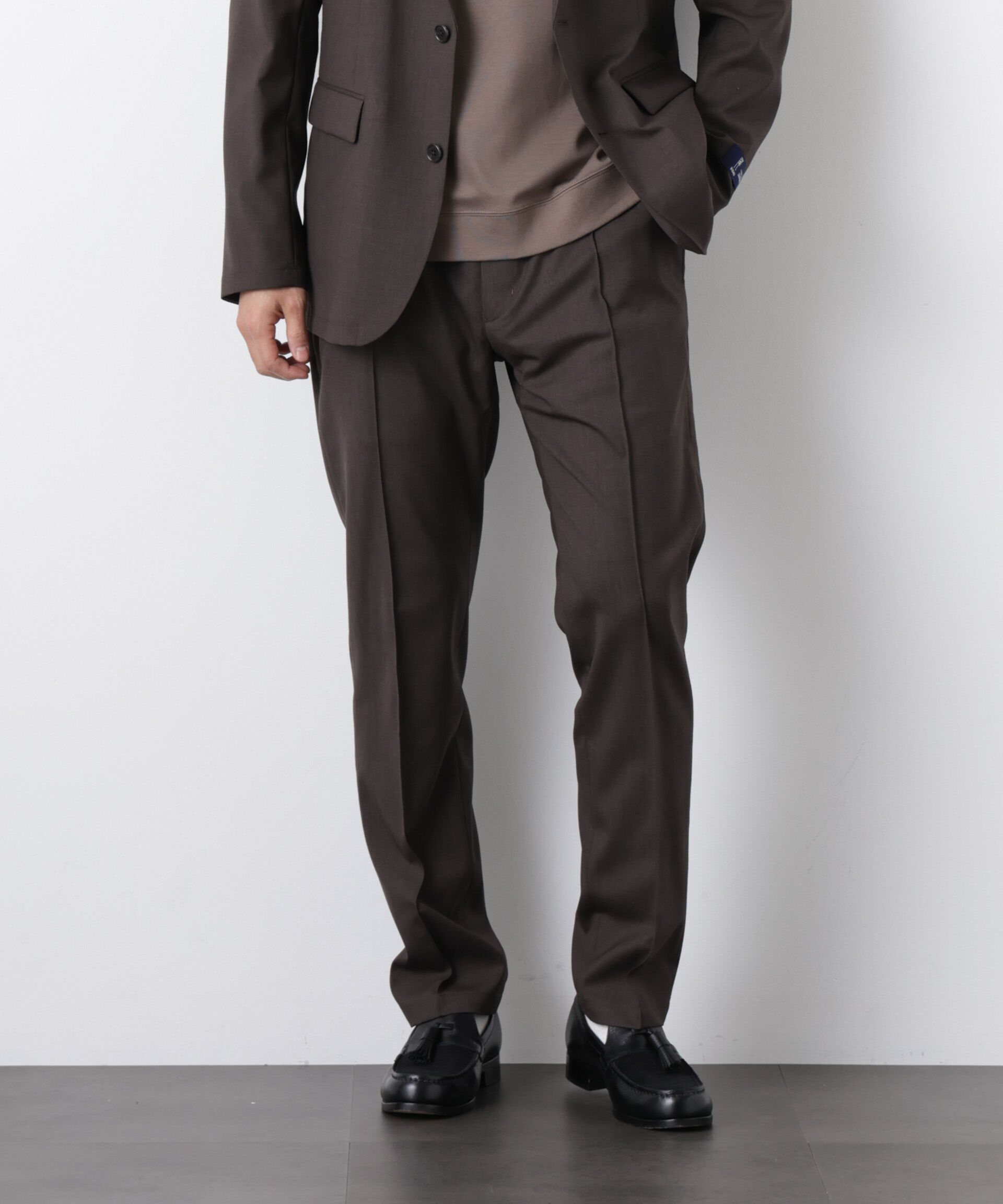 nano･universe「｢DamerinoSelect｣JAPANfabricウールストレッチパンツ（セットアップ可）」|スーツ|ブラウン