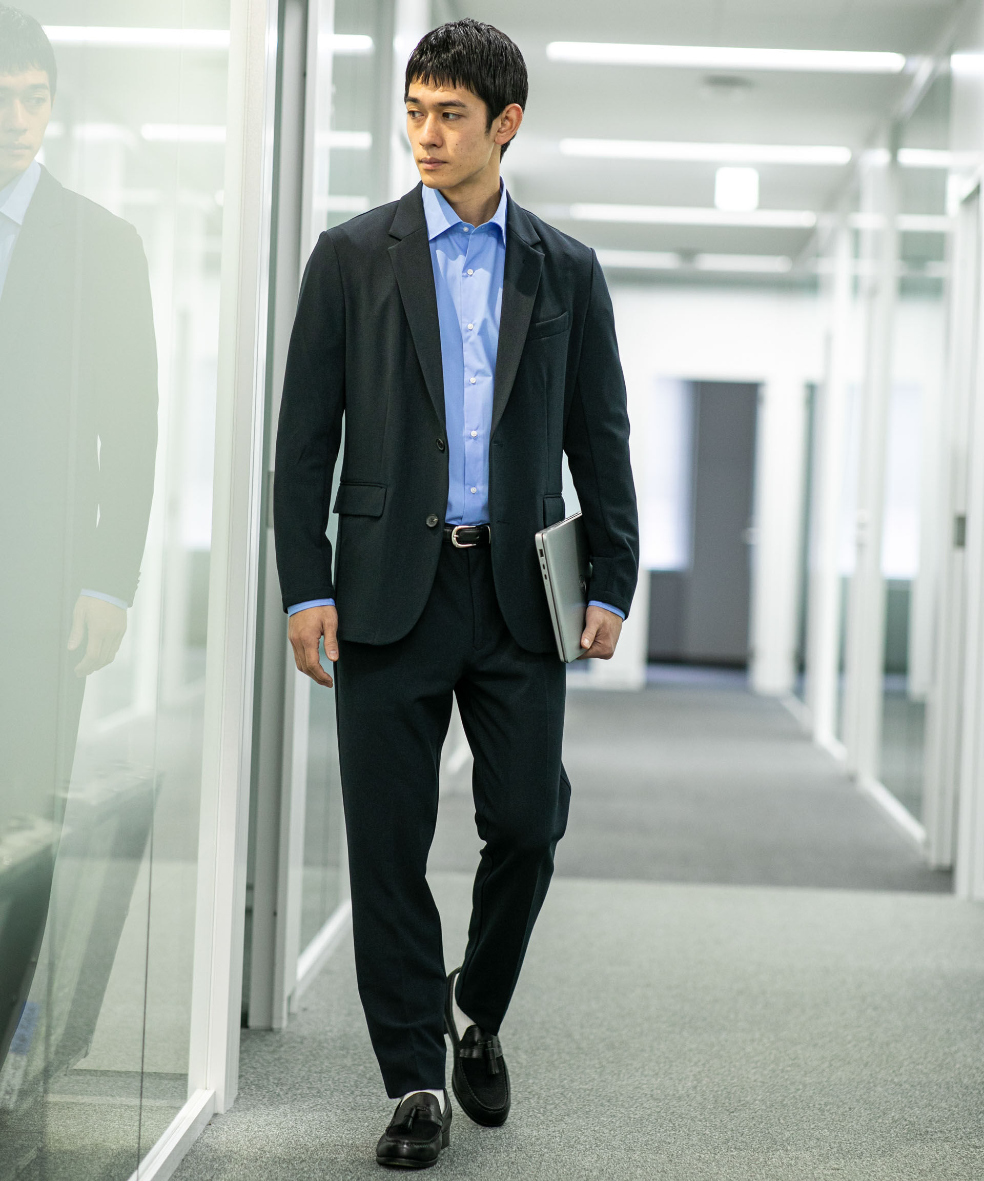 nano･universe「｢Damerino Pack｣for Jet Setter ブークレージャージセットアップ」|スーツ|ネイビー