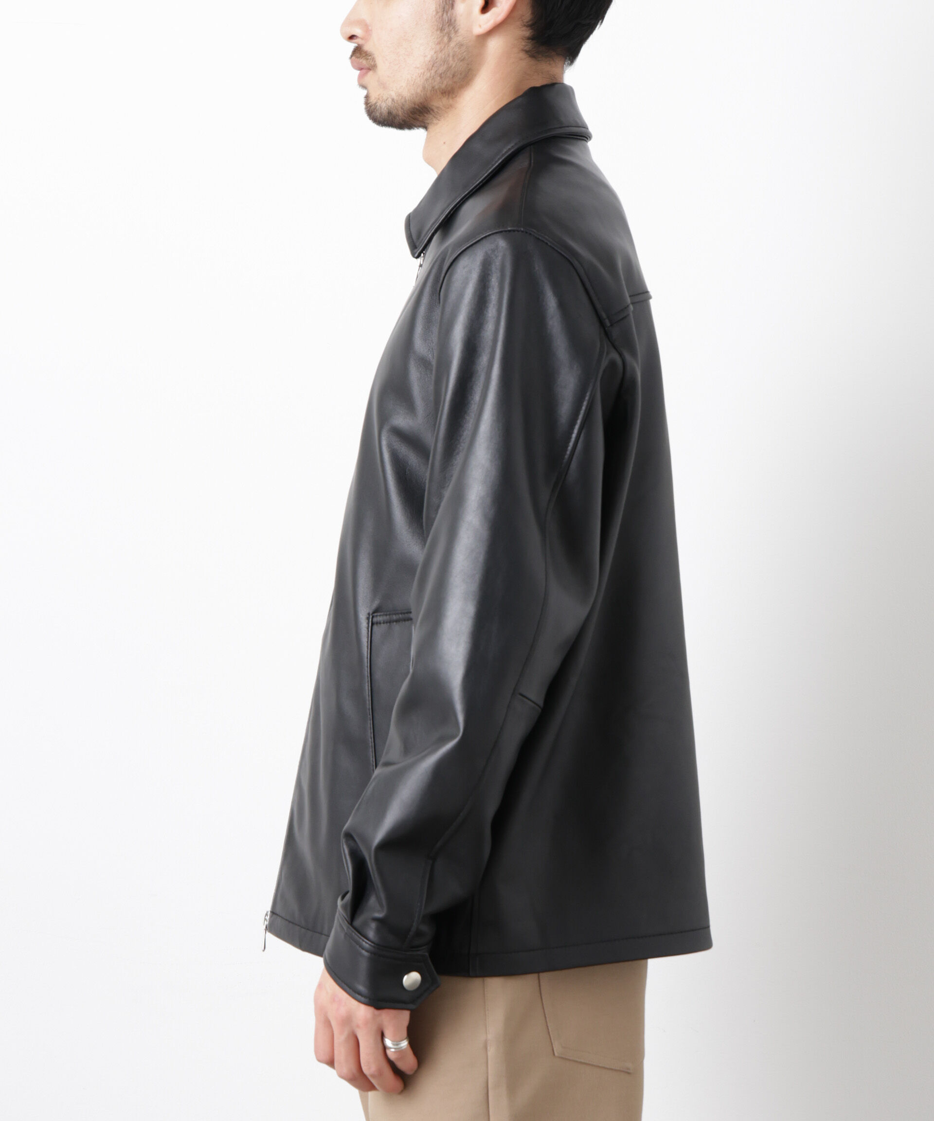 nano･universe「レザーシングルライダースジャケット」|ライダースジャケット|