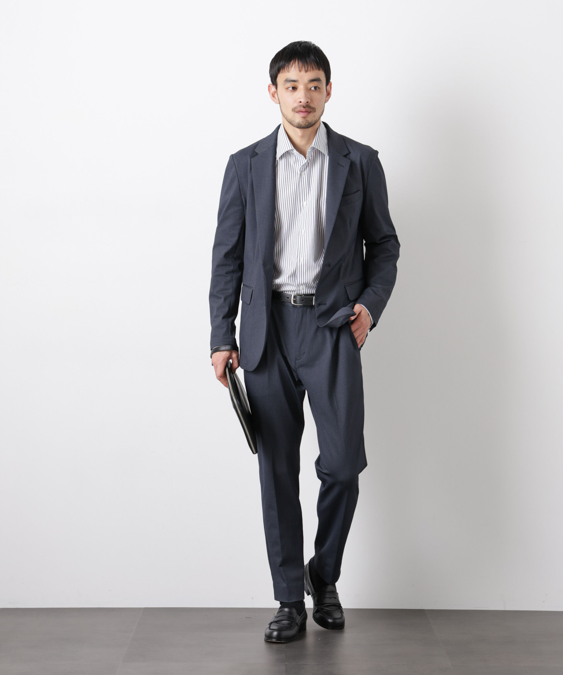 nano･universe「｢Damerino｣ 軽量ジャージーデニムライクストレッチセットアップ」|スーツ|